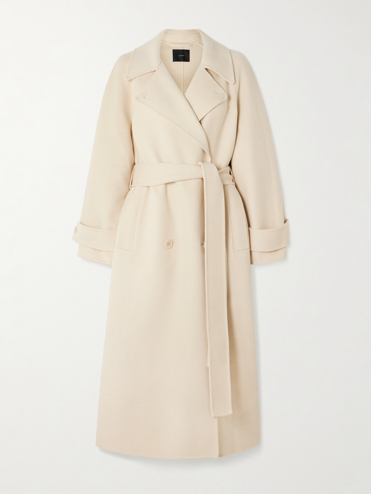 Joseph Navarre Belted Wool Coat In Neutral