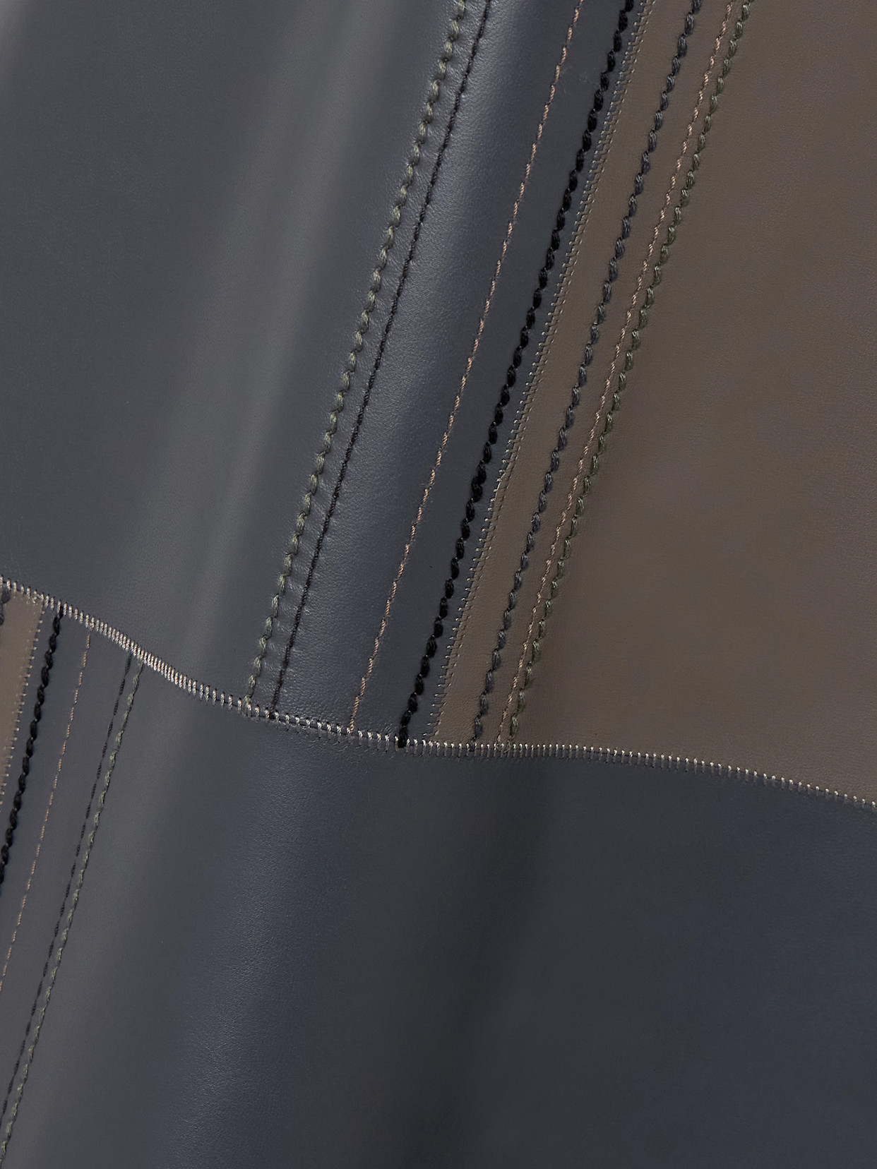 Joseph Cezanne Paneled Leather Midi Skirt In Gray
