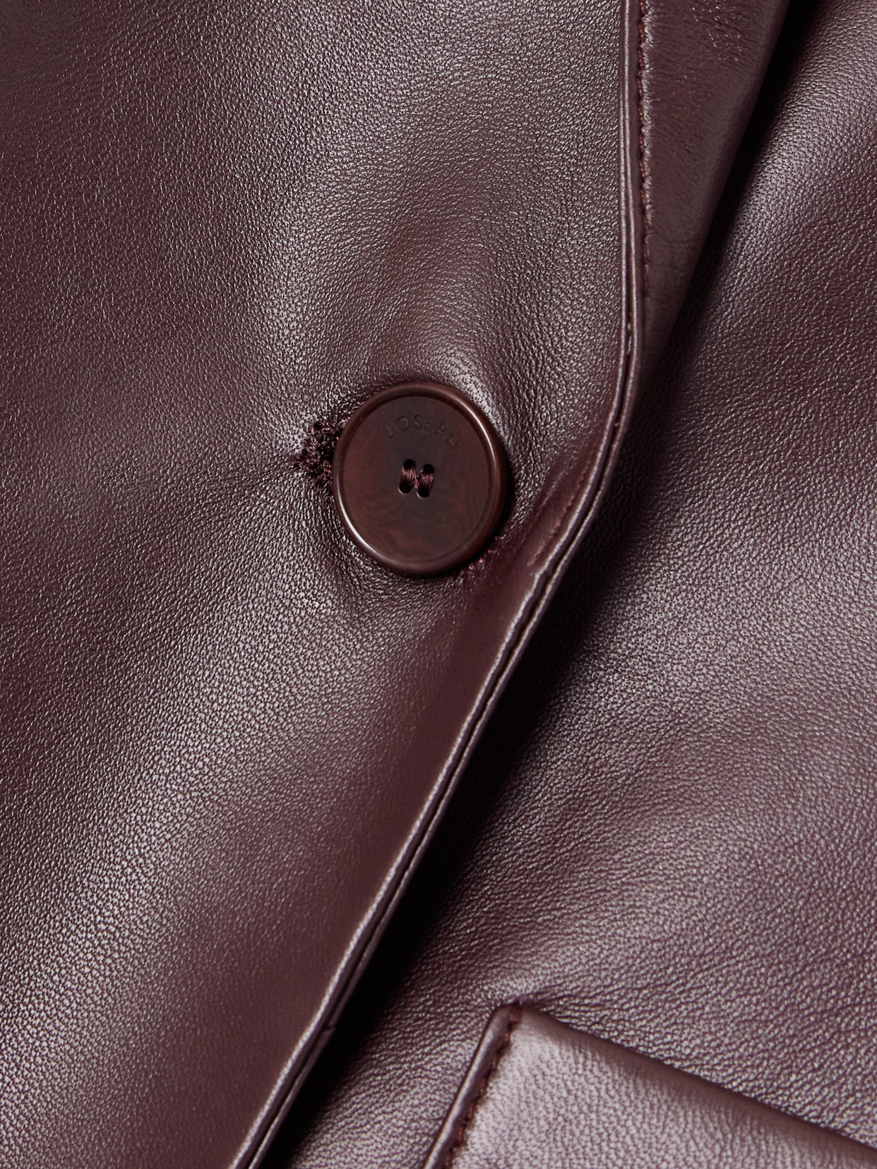Joseph Glenview Leather Blazer In Brown