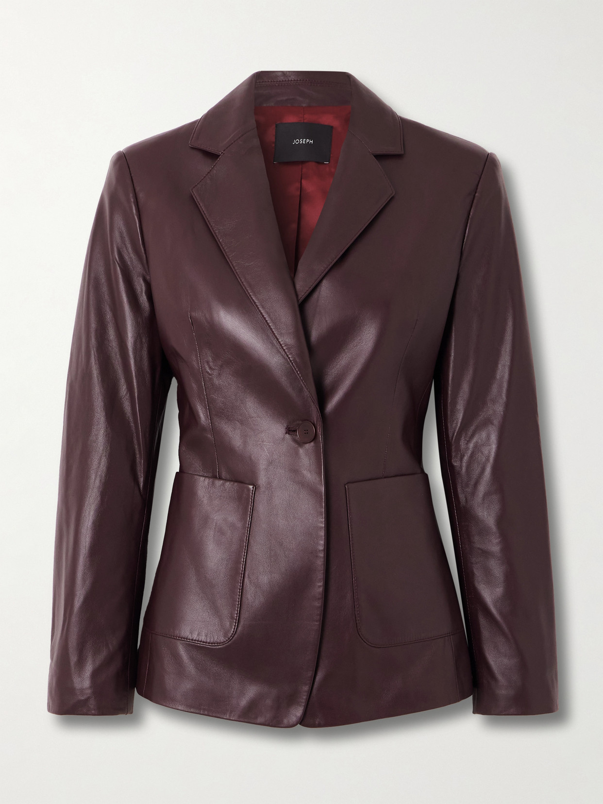 Joseph Glenview Leather Blazer In Brown