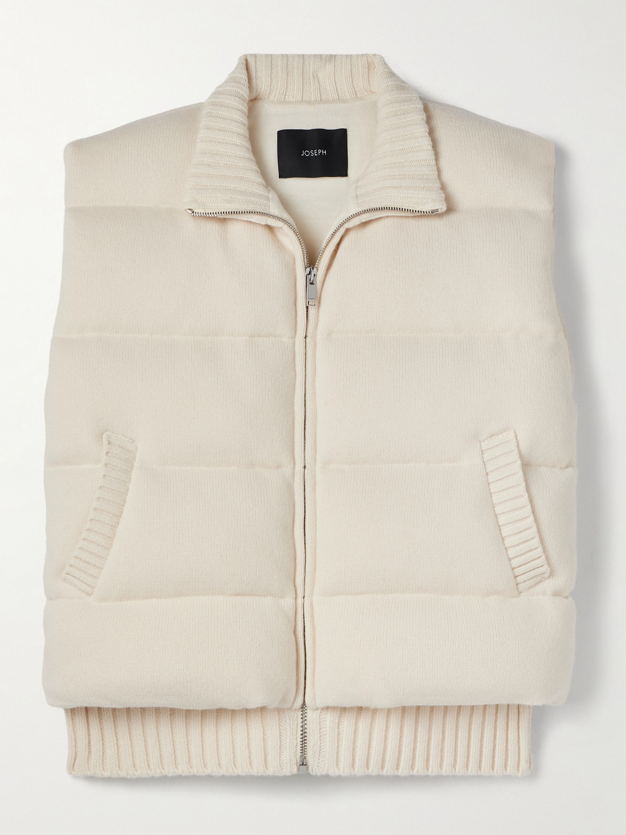 Joseph Quilted Merino Wool Down Vest In White