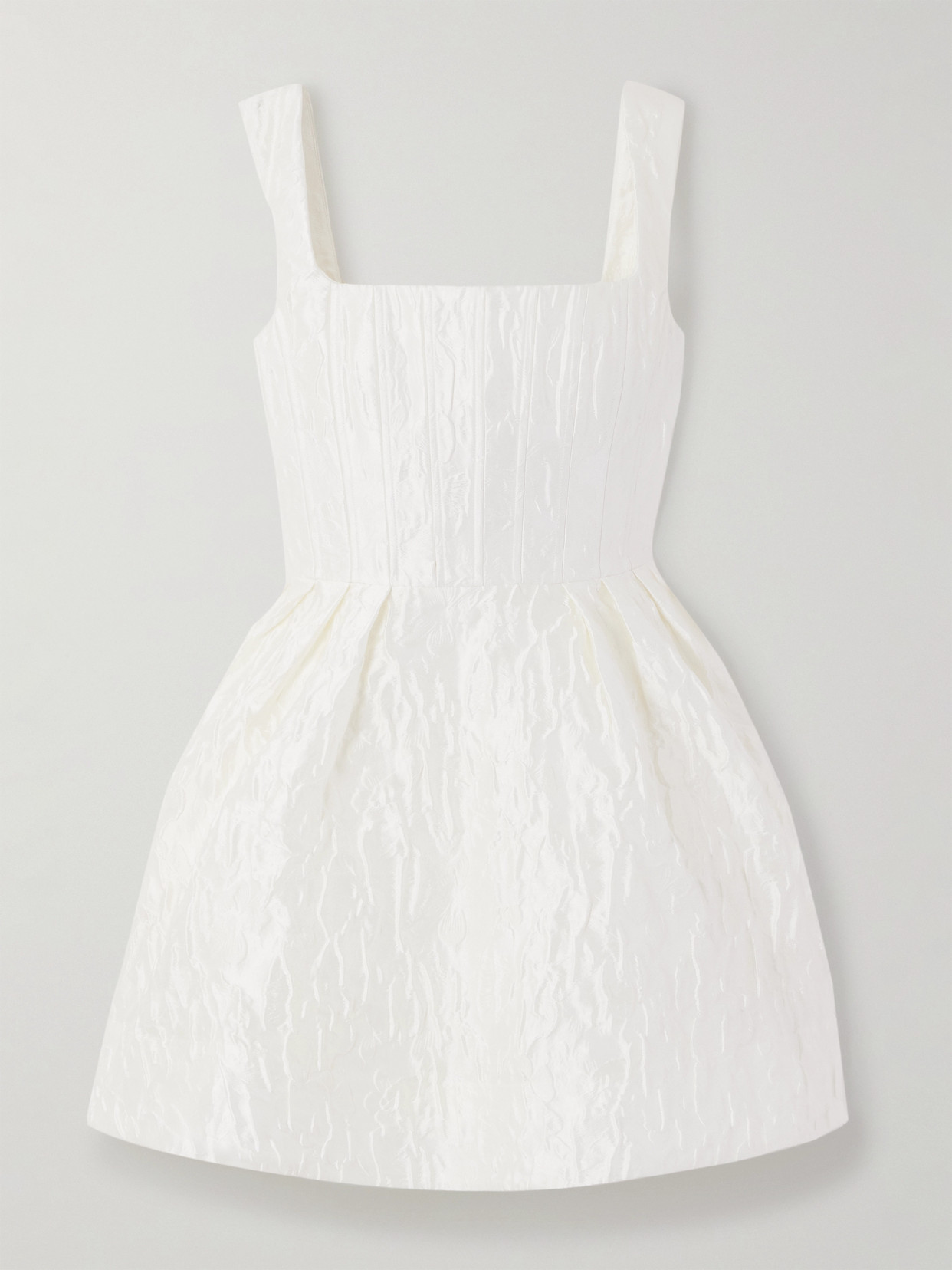 Rebecca Vallance Vanilla Dreams Pleated Cloqué Mini Dress In White