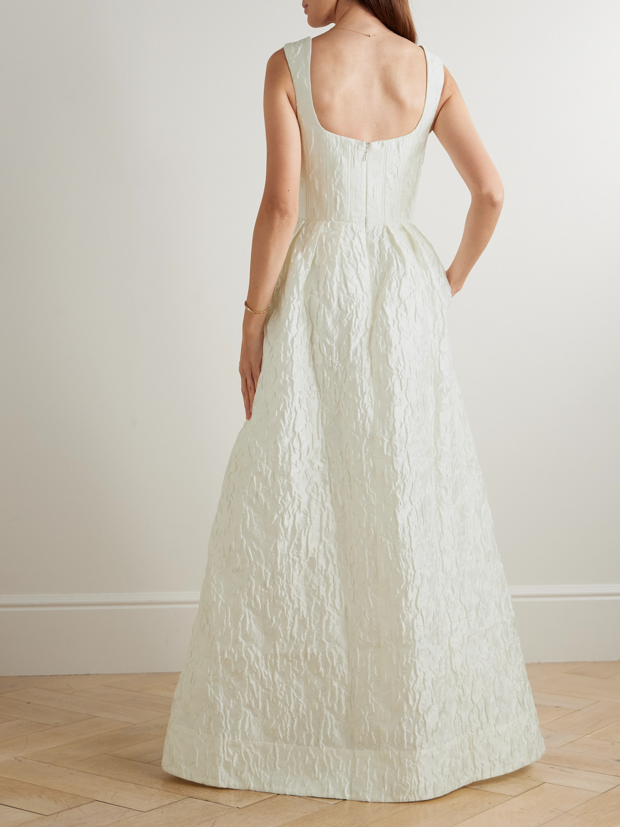 Rebecca Vallance Vanilla Dreams Cloqué Gown In White