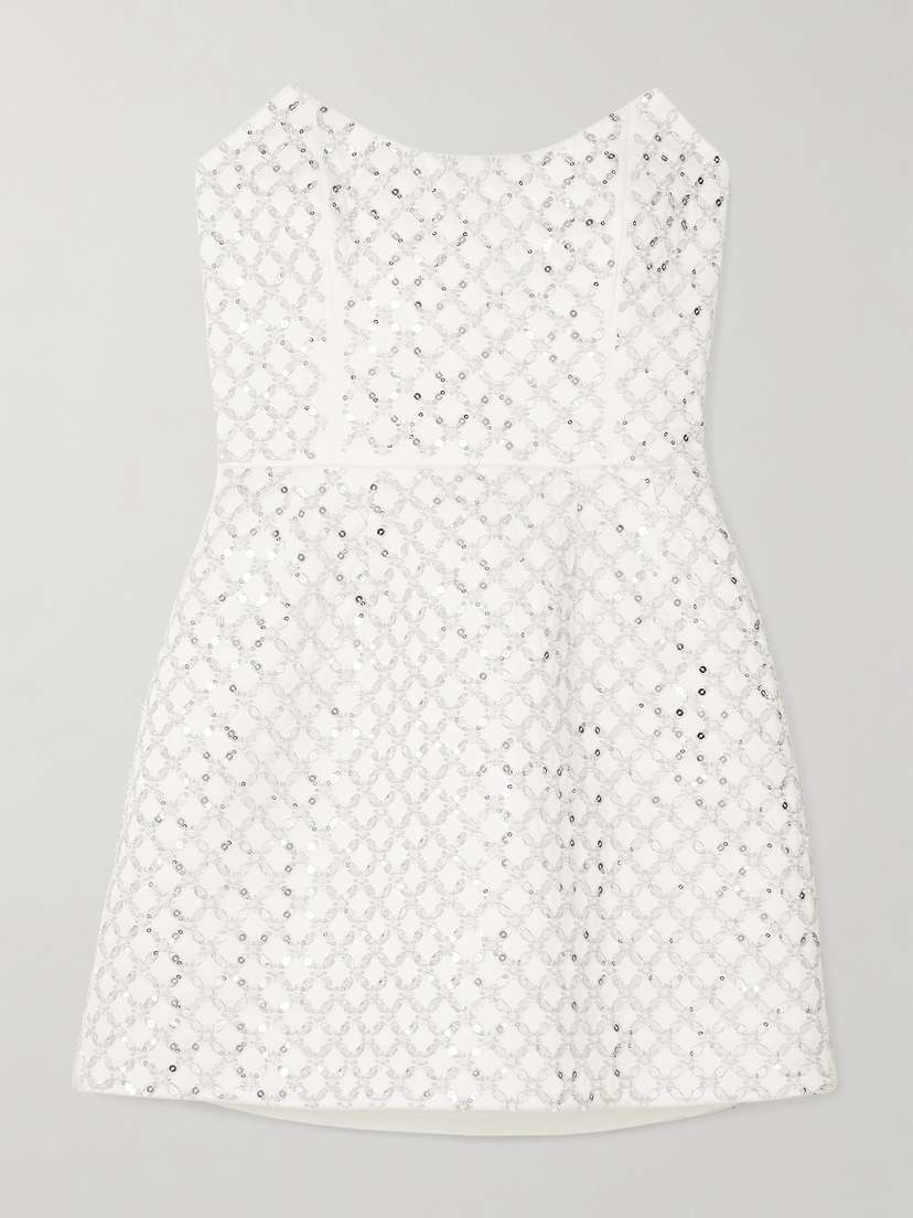 Rebecca Vallance Alix Embellished Twill Mini Dress