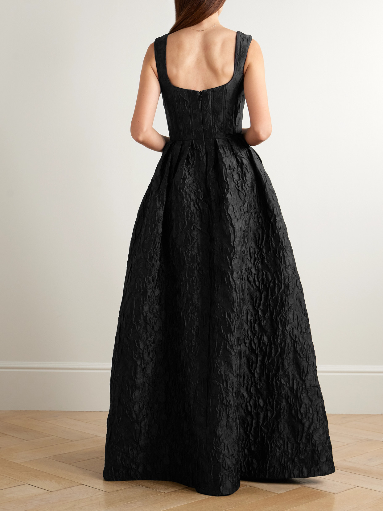 Rebecca Vallance Vanilla Dreams Cloqué Gown In Black