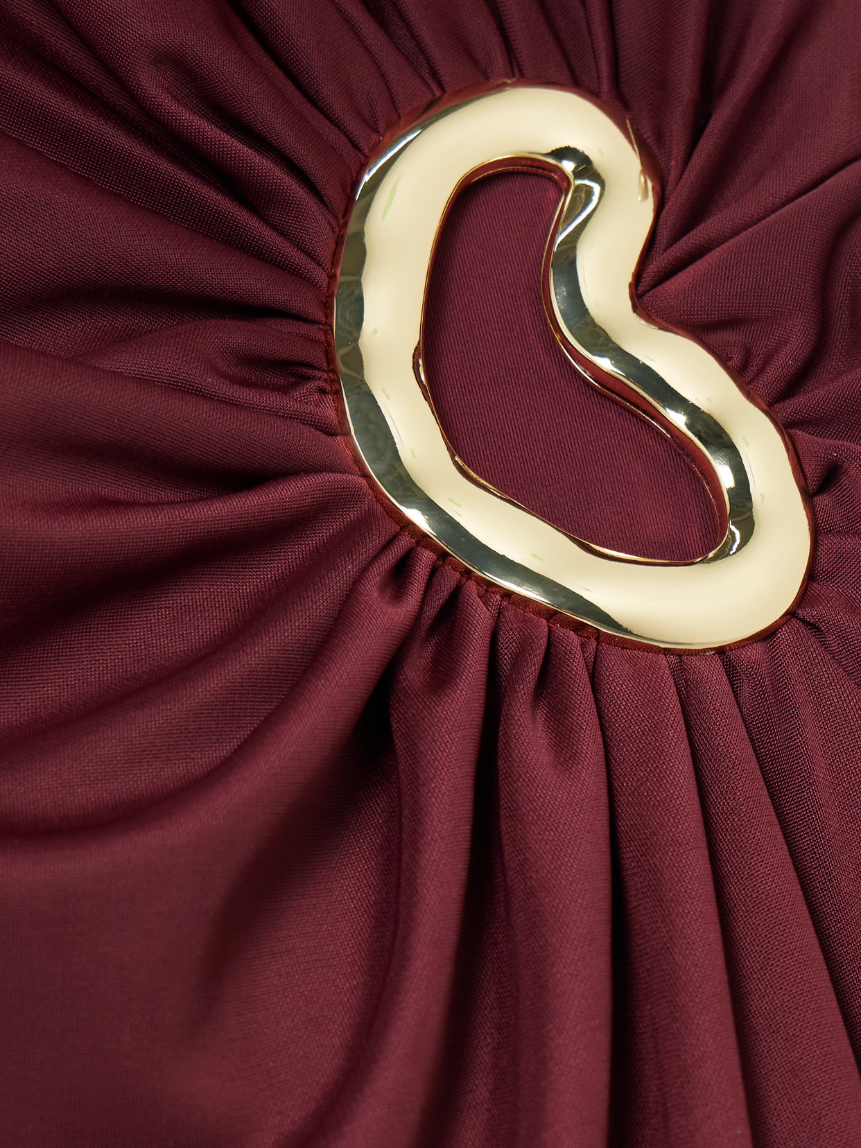 Rebecca Vallance Mischa Embellished Gathered Stretch-jersey Gown In Burgundy