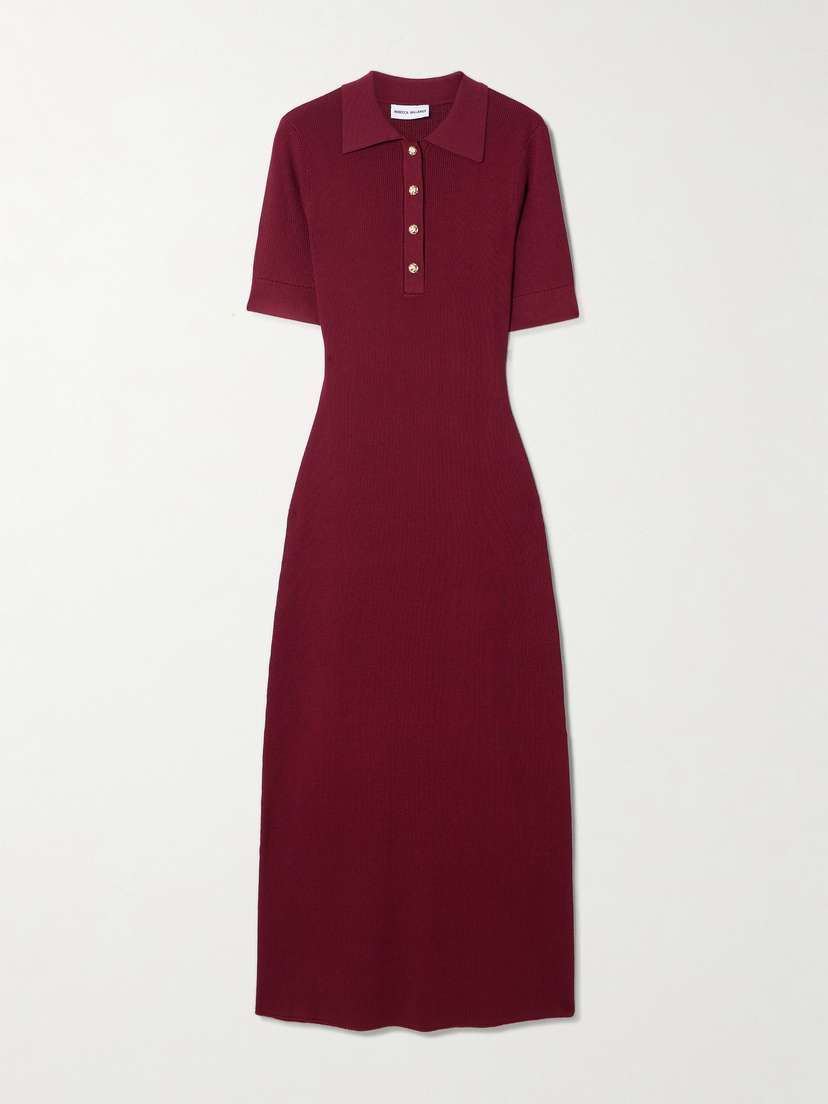 Rebecca Vallance Reagan Ribbed Jersey Midi Dress