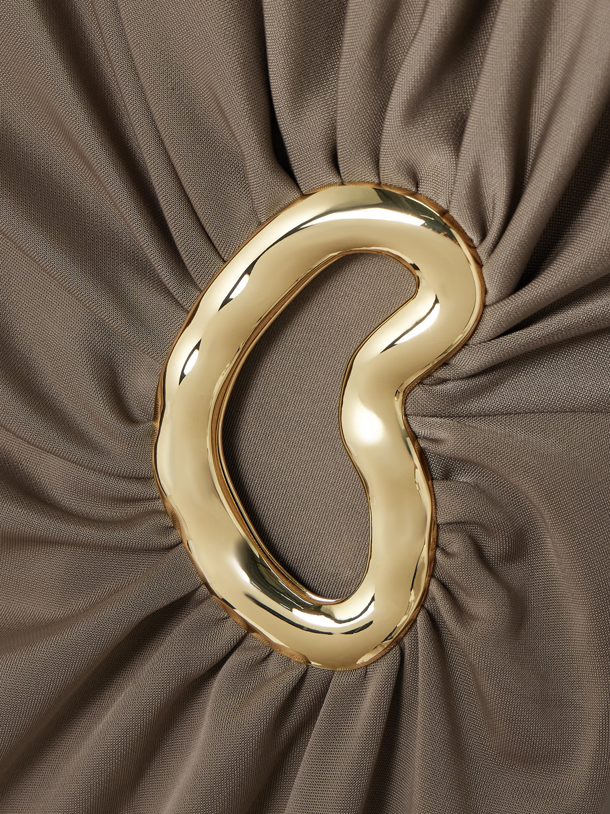 Rebecca Vallance Mischa Embellished Gathered Stretch-jersey Gown In Brown