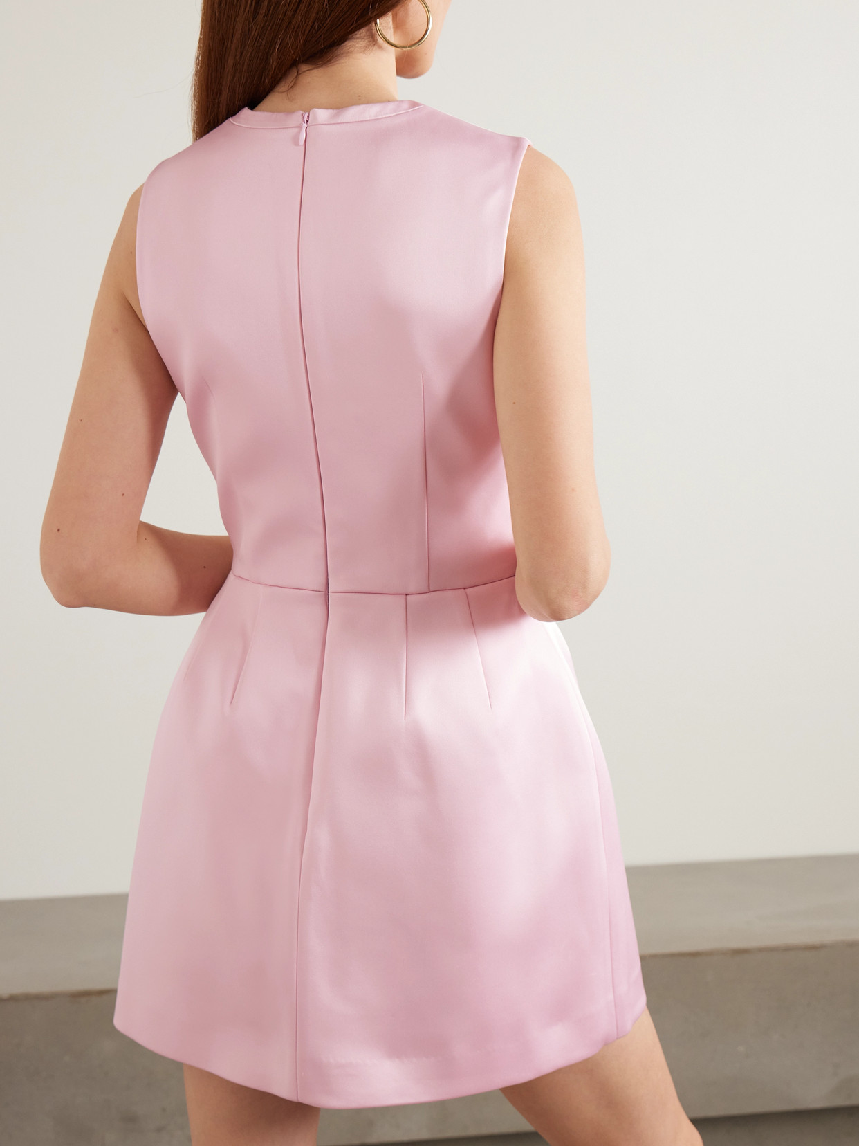 Rebecca Vallance Aymee Bow-embellished Satin-twill Mini Dress In Pattern