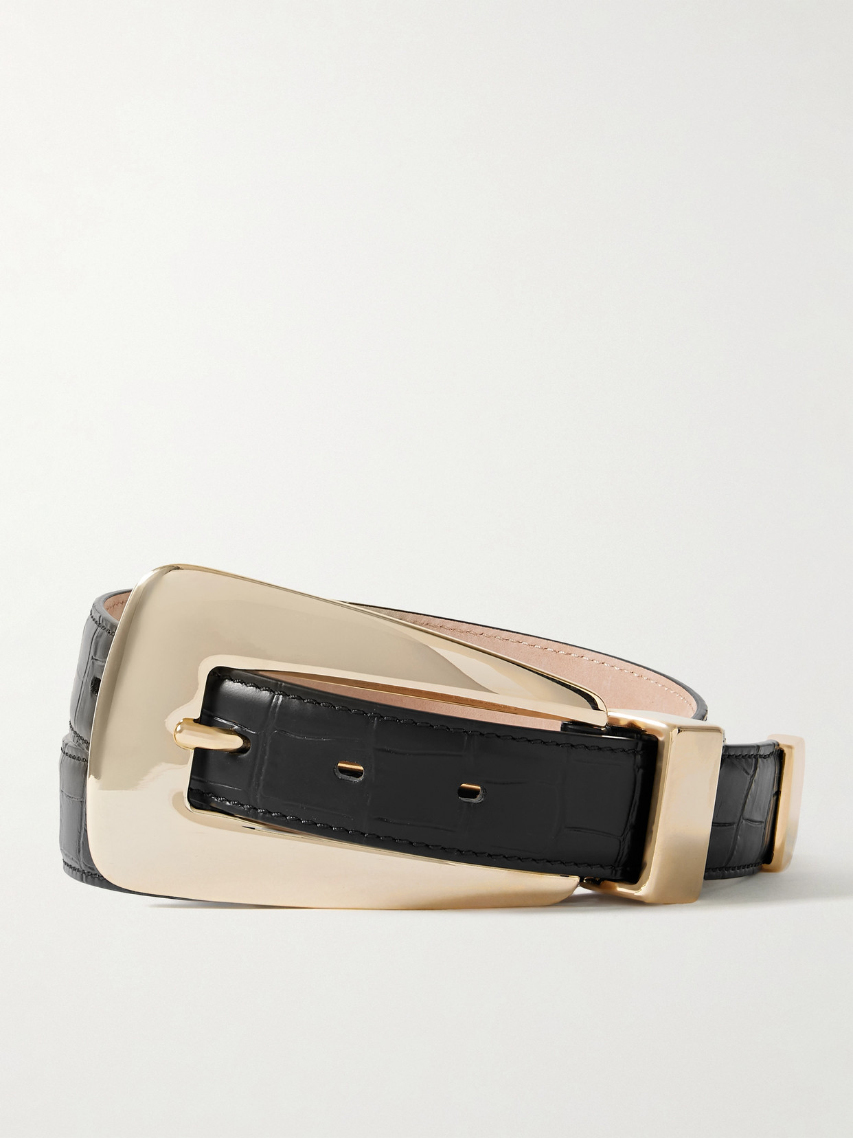 Khaite Lucca Leather Belt In Black