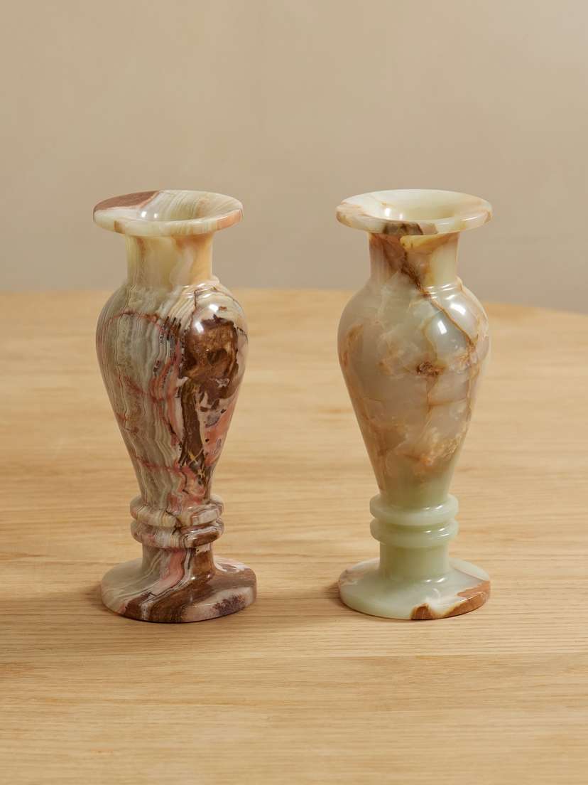 JIA JIA HOME Set Of Two Onyx Vases