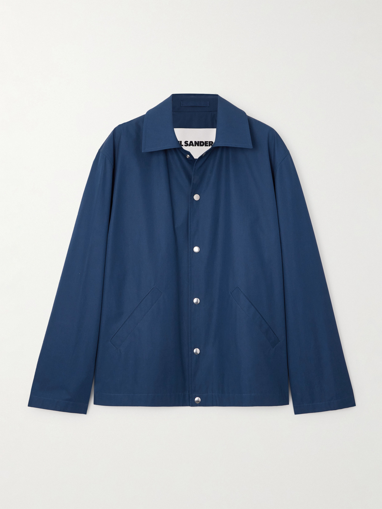 Jil Sander Printed Cotton-taffeta Jacket In Blue