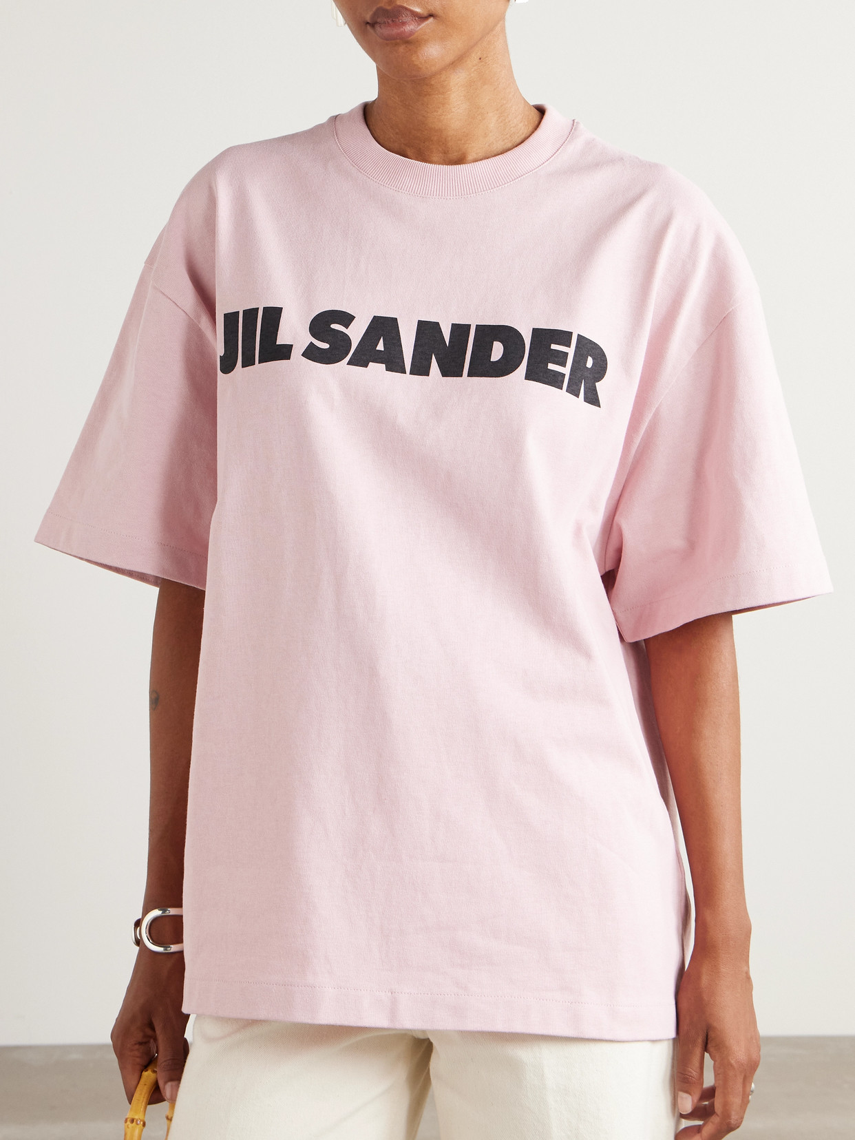 Jil Sander Printed Cotton-jersey T-shirt In Pink