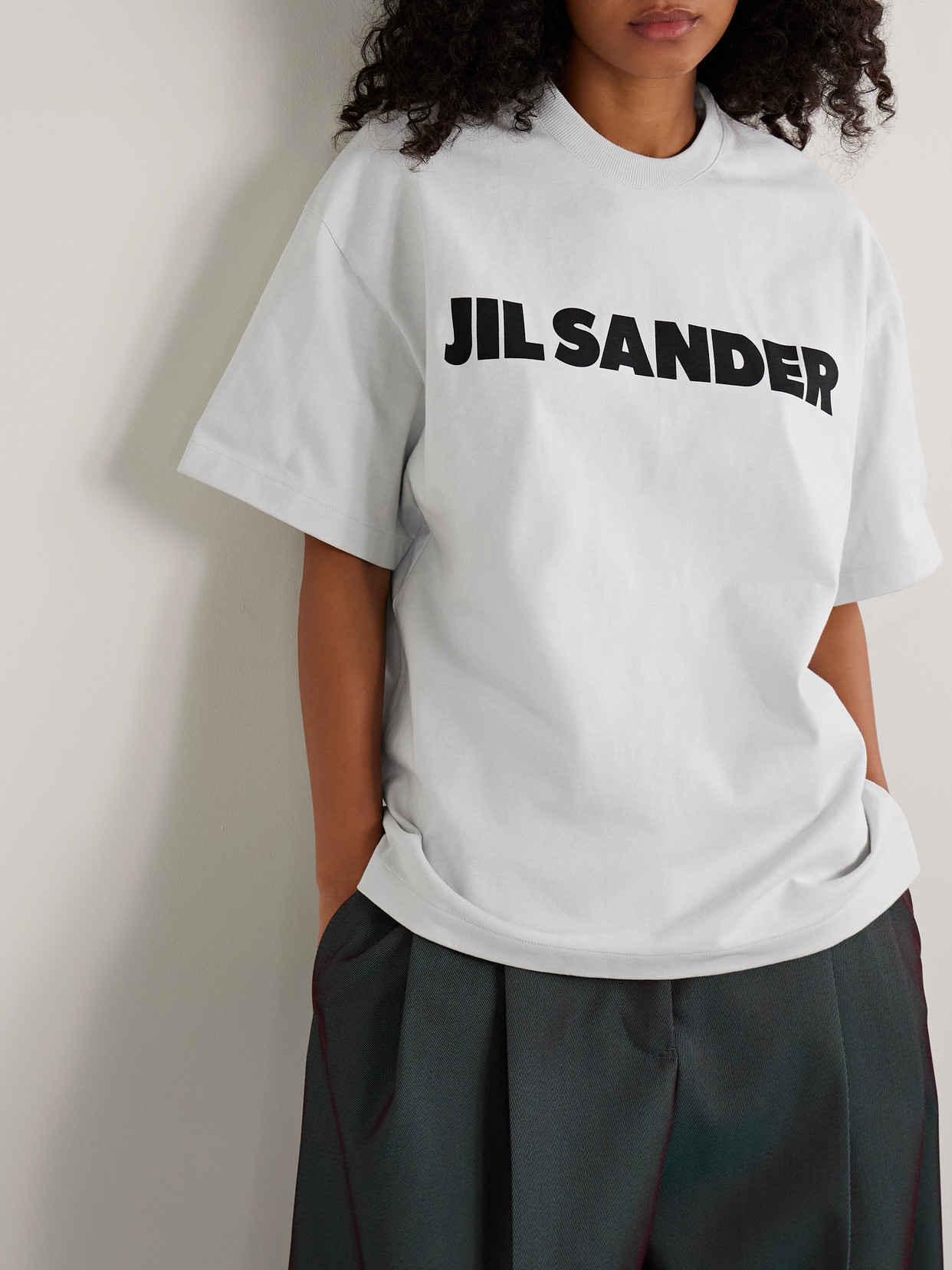 Jil Sander Crewneck Short Sleeves Classic Print T-shirt Clothing In White