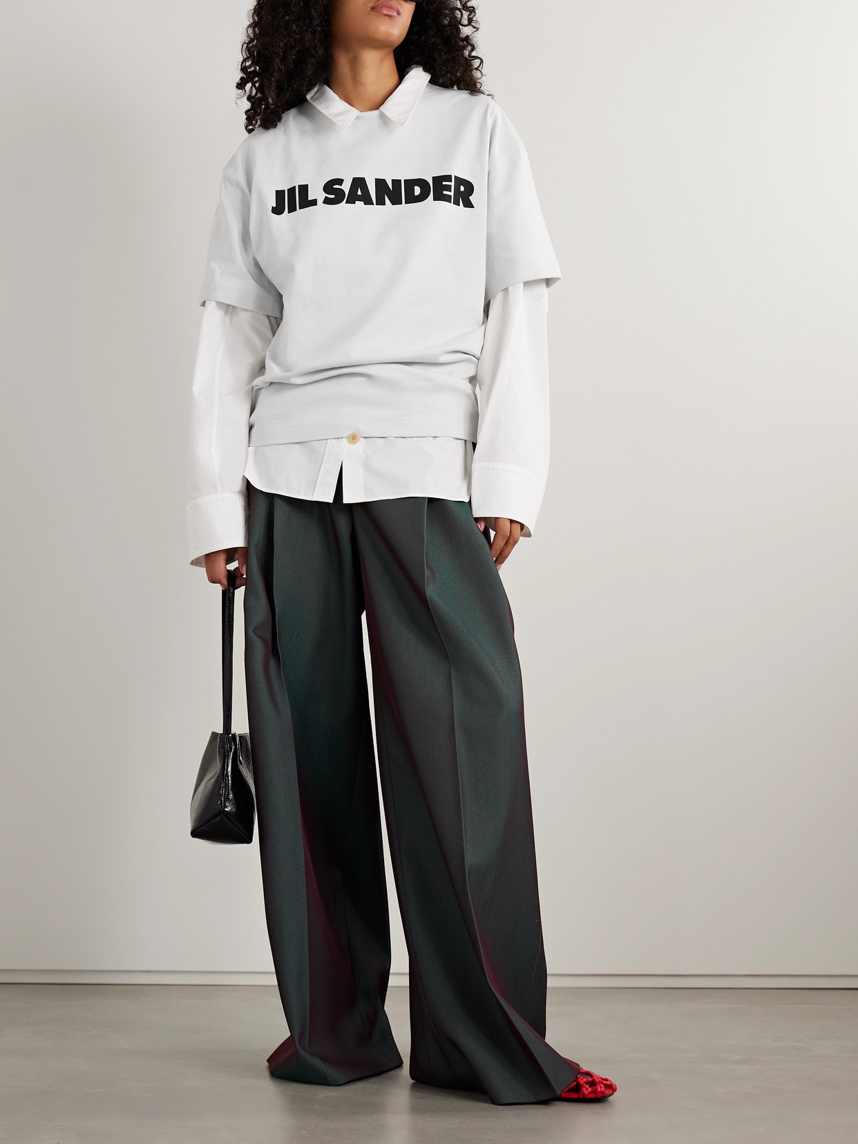Jil Sander Crewneck Short Sleeves Classic Print T-shirt Clothing In White