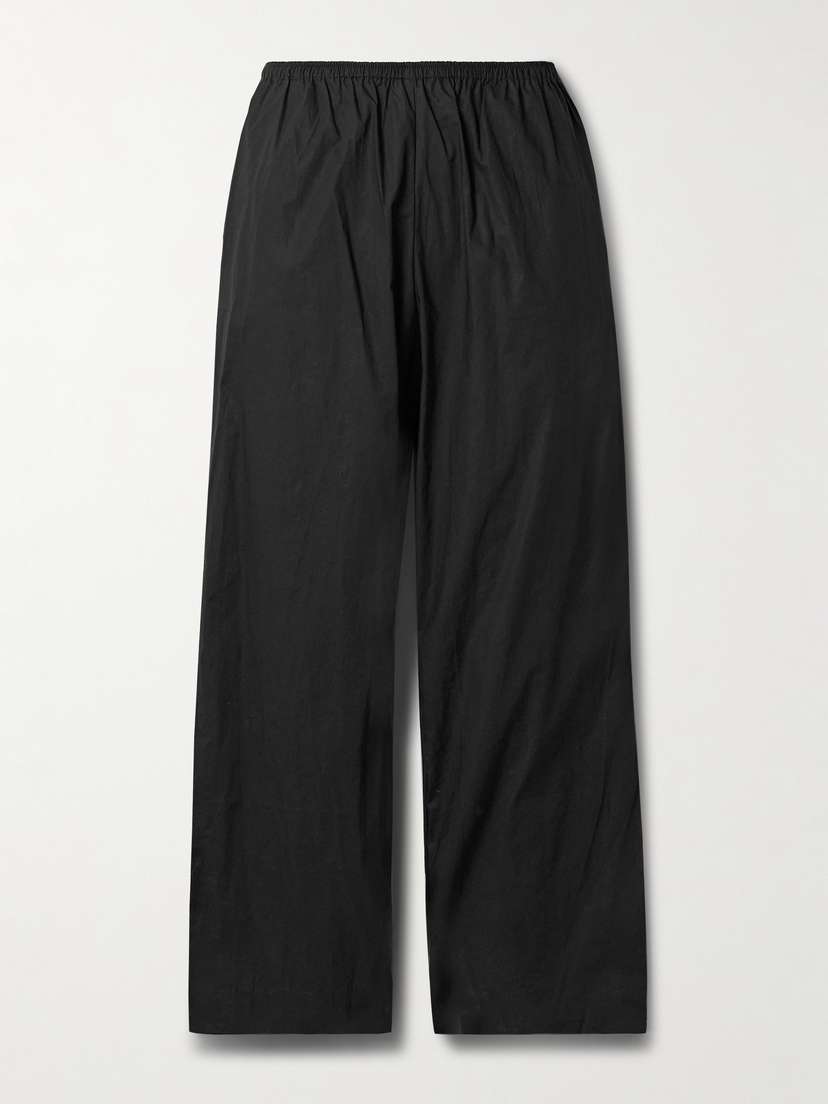 Deiji Studios Ease Cropped Organic Cotton-poplin Straight-leg Pants