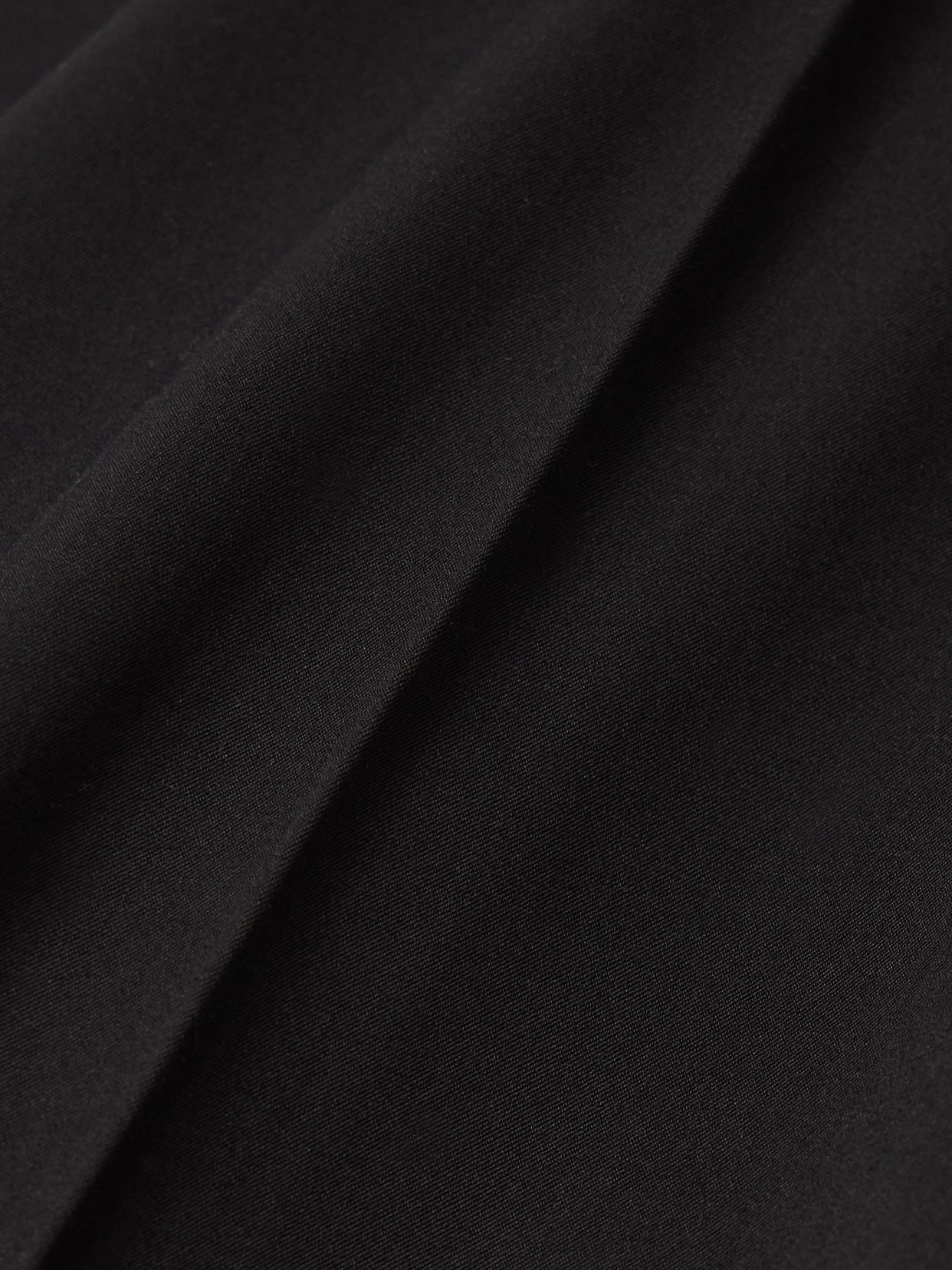 Loewe Pleated Cotton And Silk-blend Sateen Shorts In Black