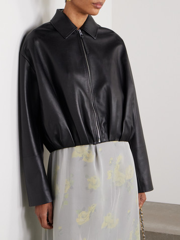 Loewe Gathered leather jacket