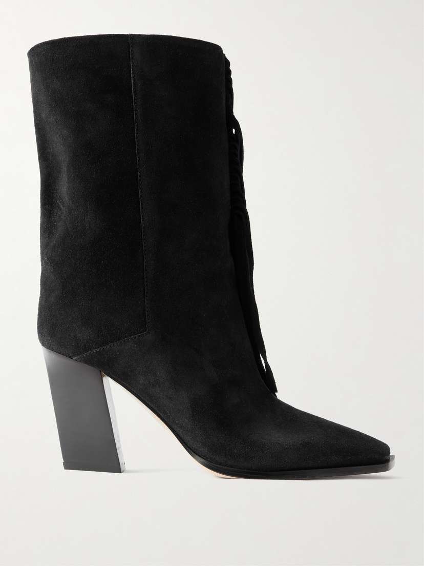 Jimmy Choo Hart 85 Fringed Suede Boots