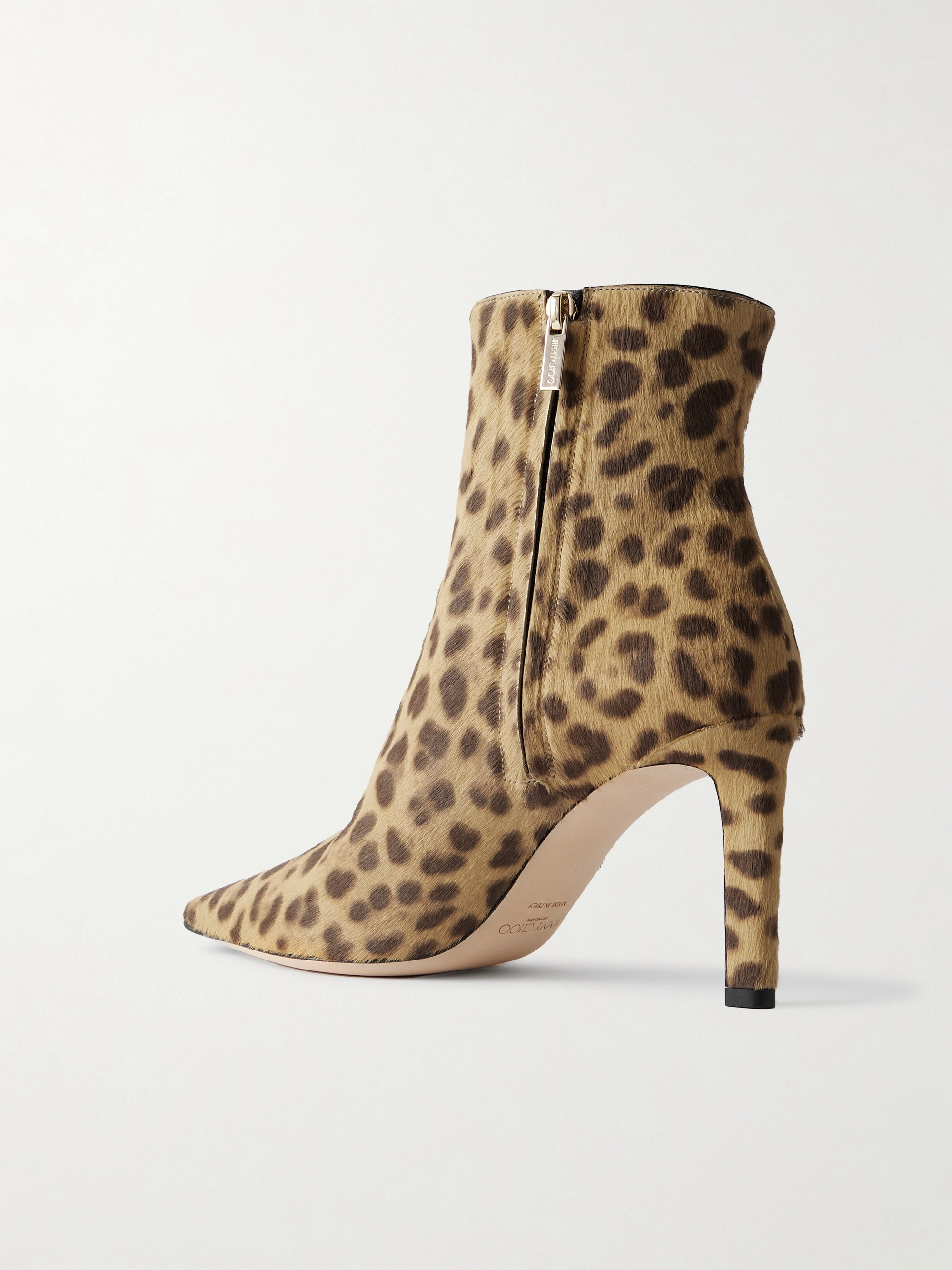JIMMY CHOO Frankie 85 leopard-print pony hair ankle boots thumbnail