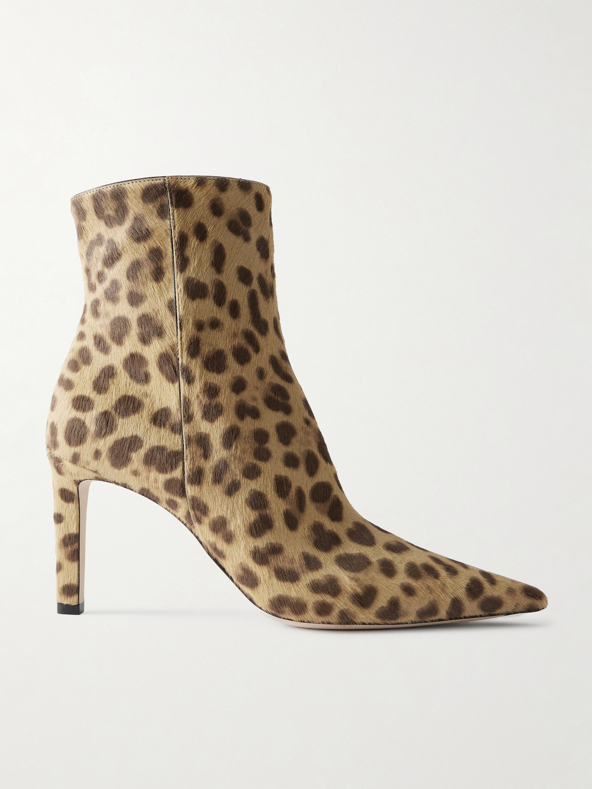 JIMMY CHOO Frankie 85 leopard-print pony hair ankle boots