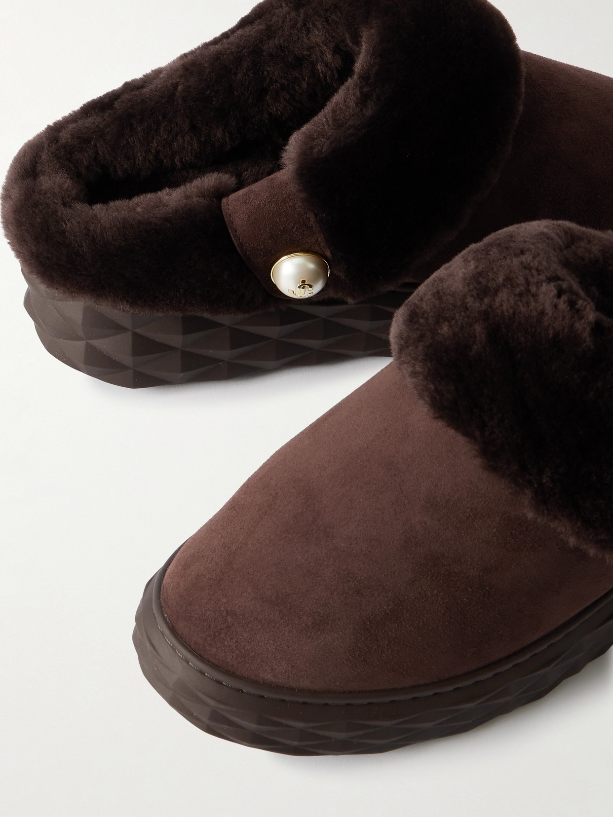 Diamond Shearling Slip-Ons