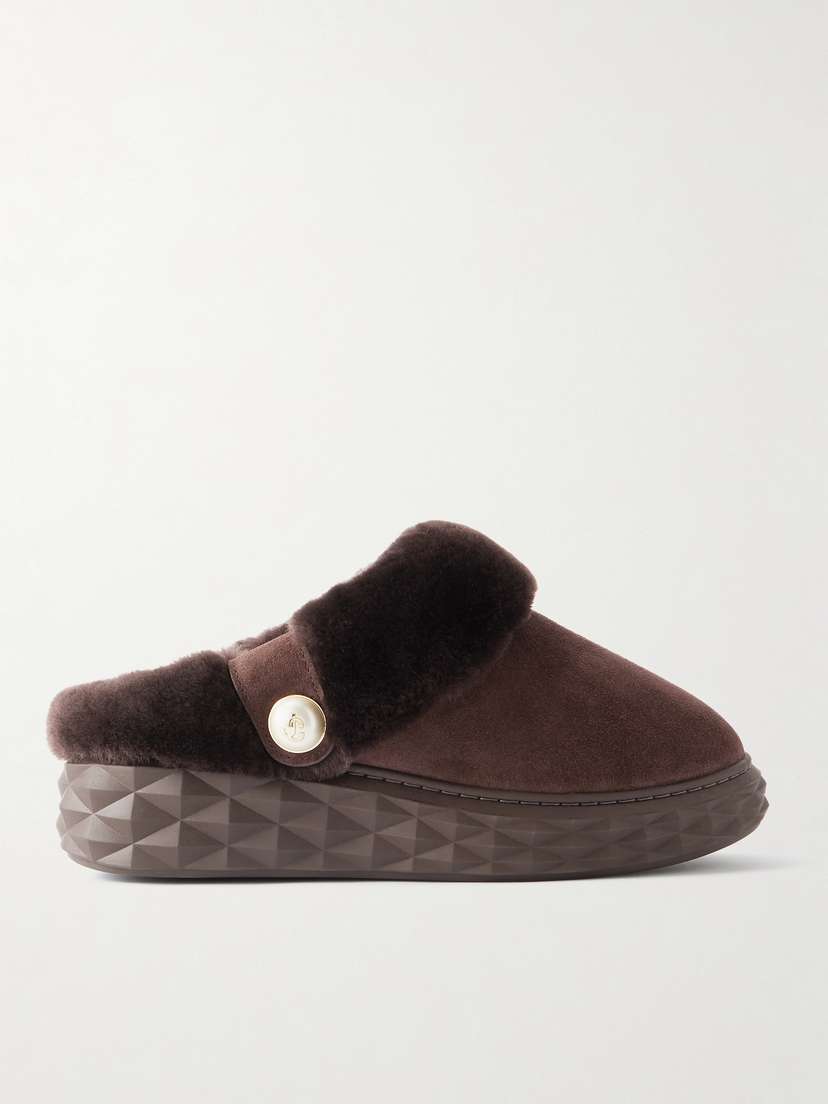 Jimmy Choo Diamond Shearling Mules