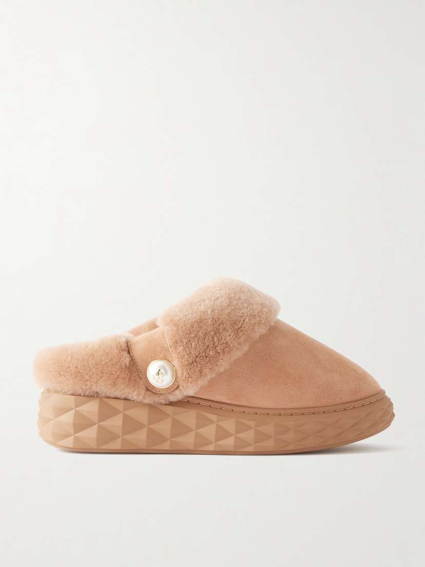 Jimmy Choo Diamond Shearling Mules