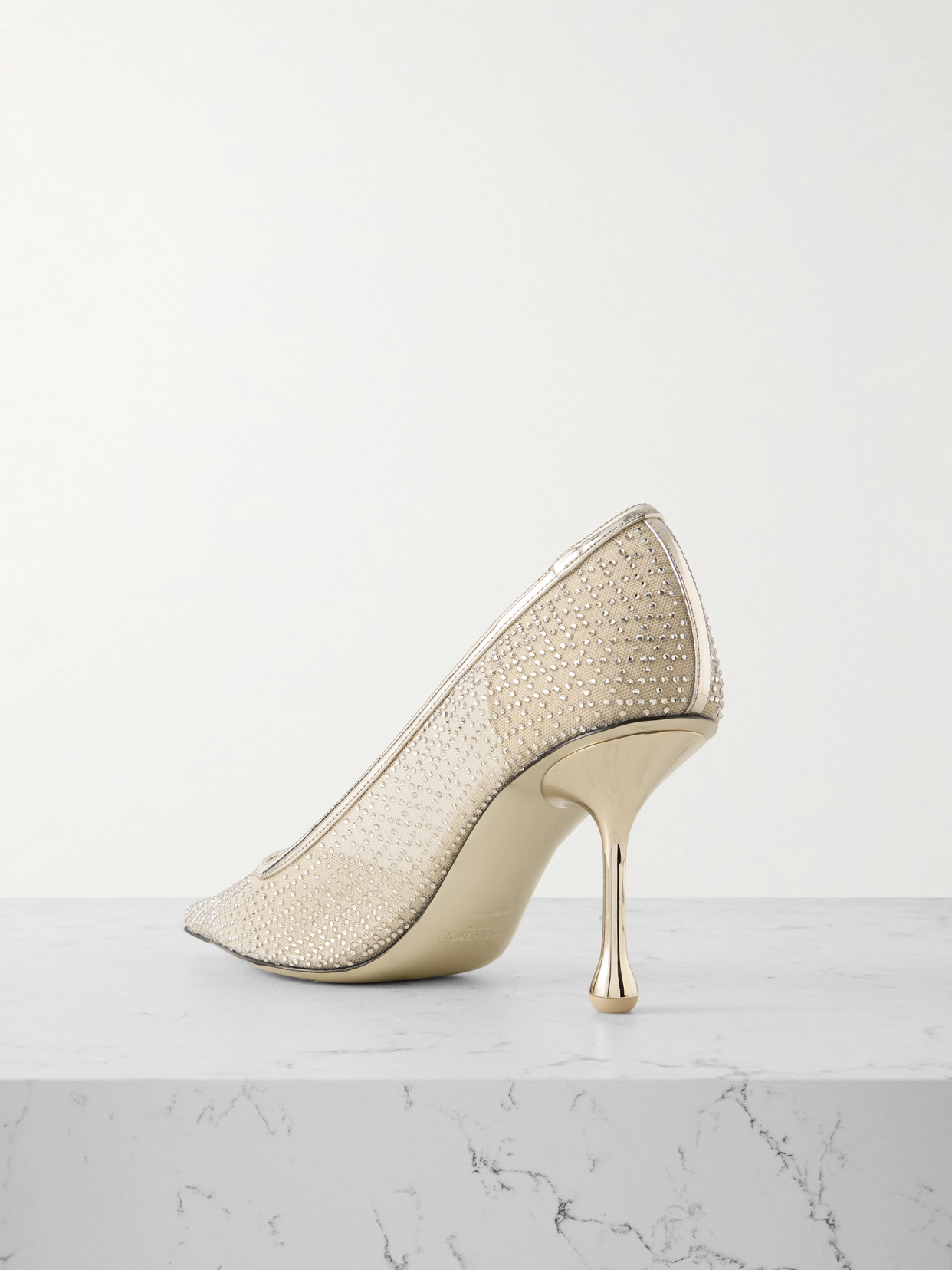Ixia 80 Mirrored Leather-Trimmed Crystal-Embellished Pumps