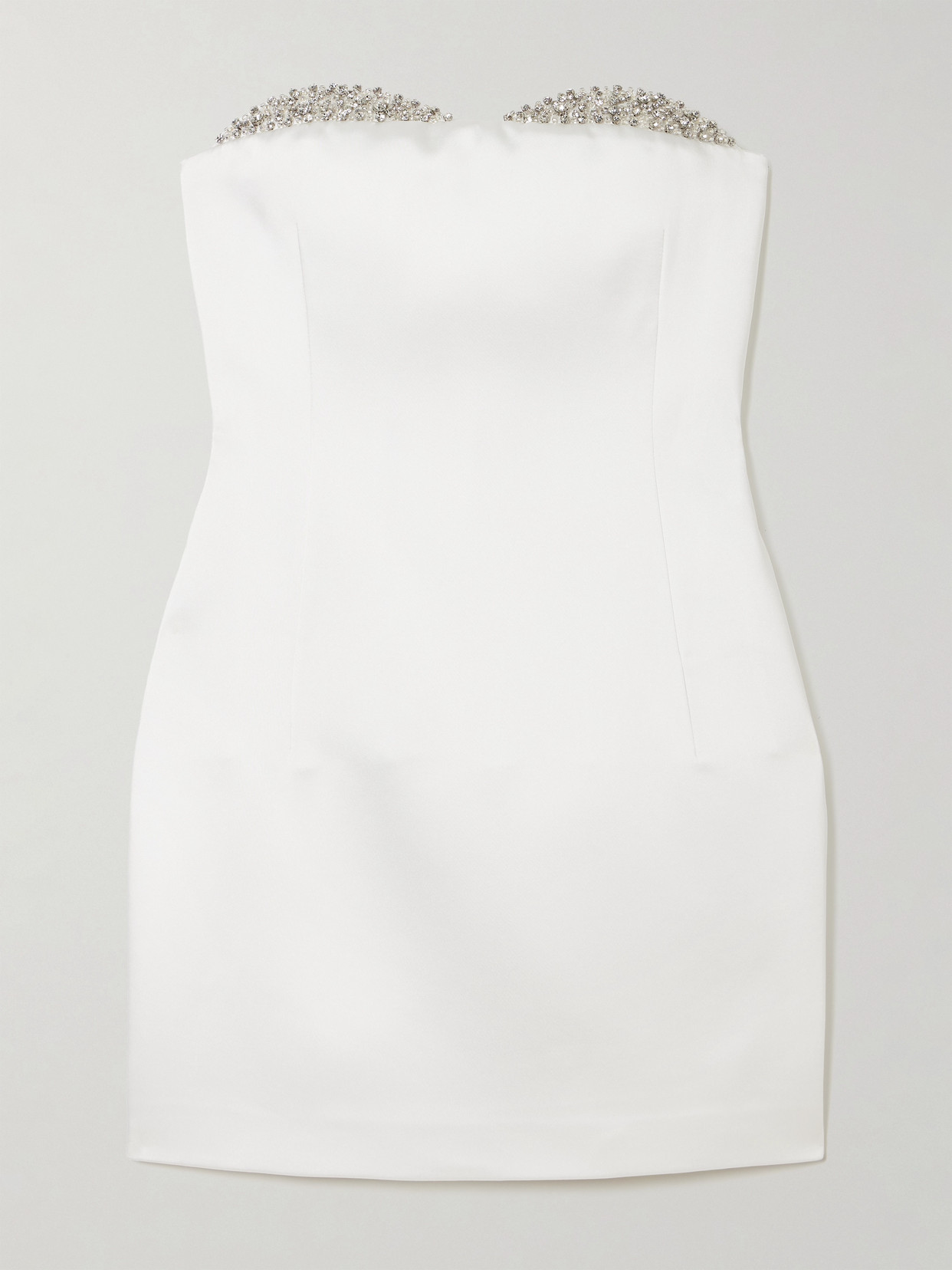 The New Arrivals Ilkyaz Ozel Noele Strapless Crystal-embellished Satin Mini Dress