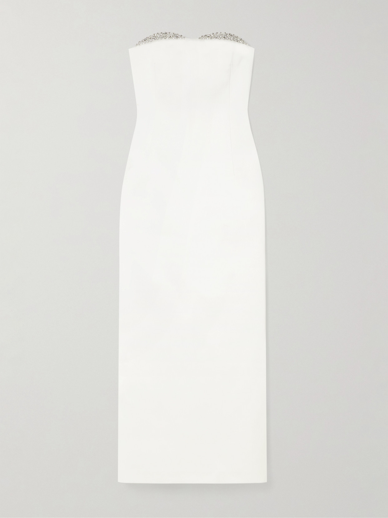 The New Arrivals Ilkyaz Ozel Noele Strapless Crystal-embellished Satin Gown In White