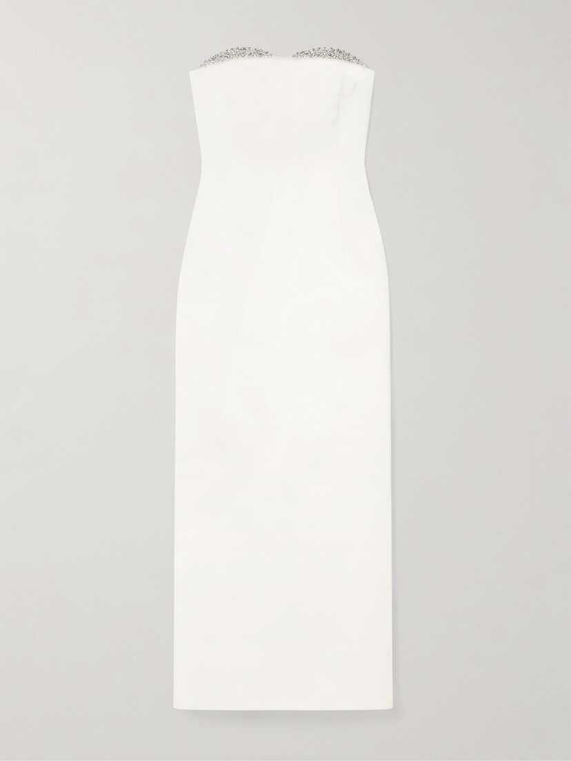 The New Arrivals Ilkyaz Ozel Noele Strapless Crystal-embellished Satin Gown