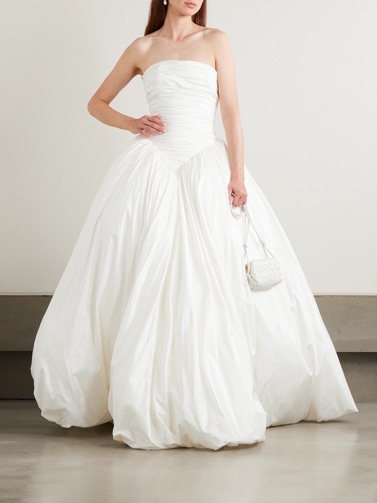The New Arrivals Ilkyaz Ozel Britt Strapless Ruched Silk-taffeta Gown
