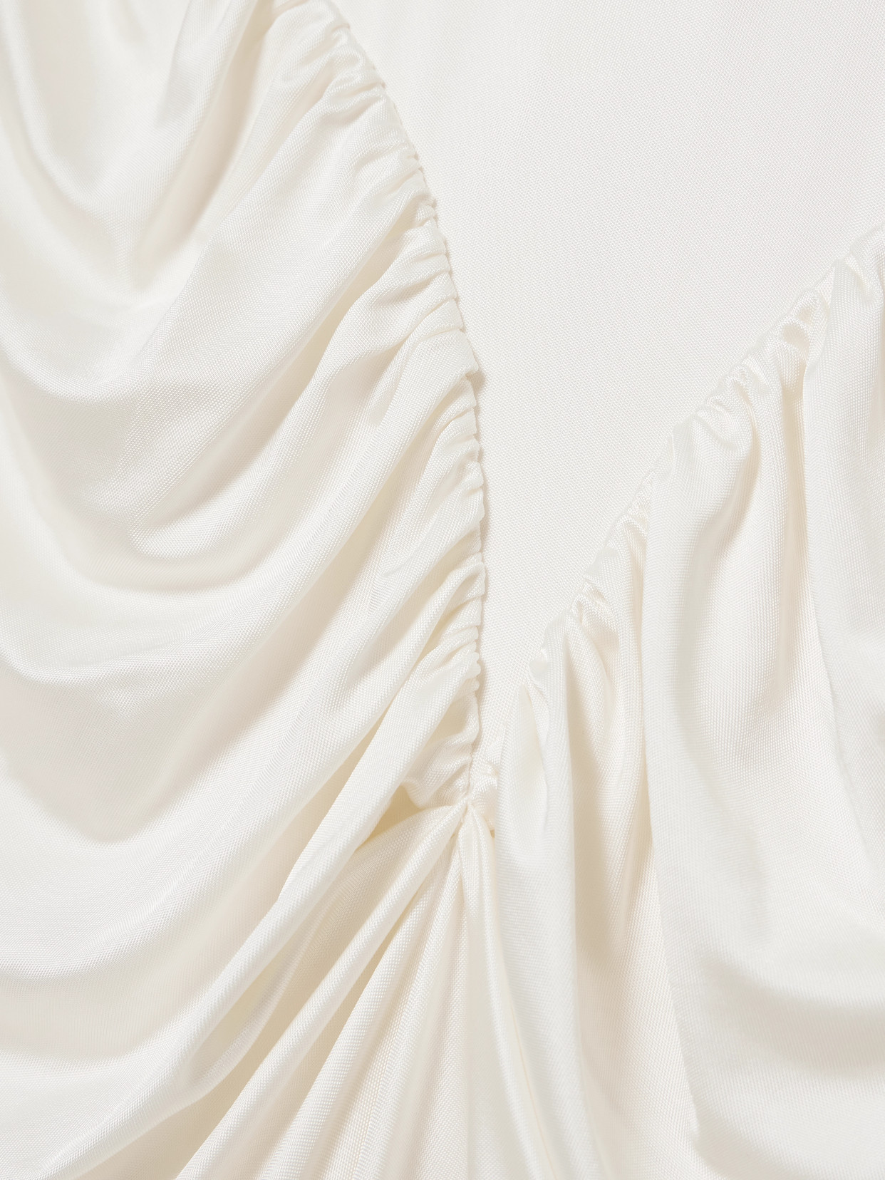 The New Arrivals Ilkyaz Ozel Darja Gathered Satin-jersey Gown In White