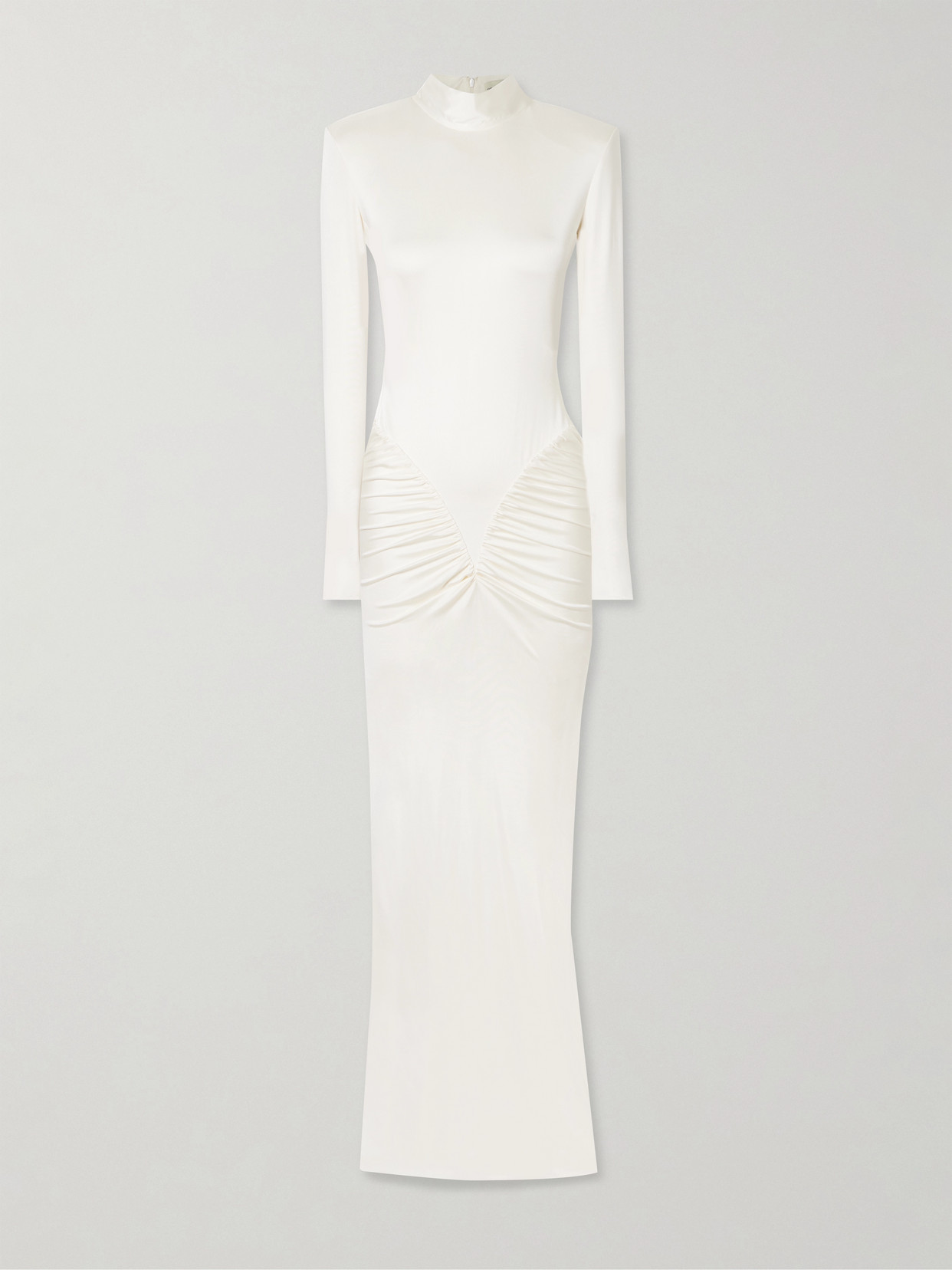The New Arrivals Ilkyaz Ozel Darja Gathered Satin-jersey Gown In White