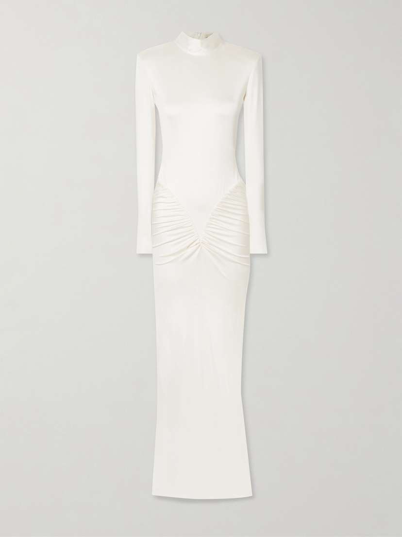 The New Arrivals Ilkyaz Ozel Darja Gathered Satin-jersey Gown
