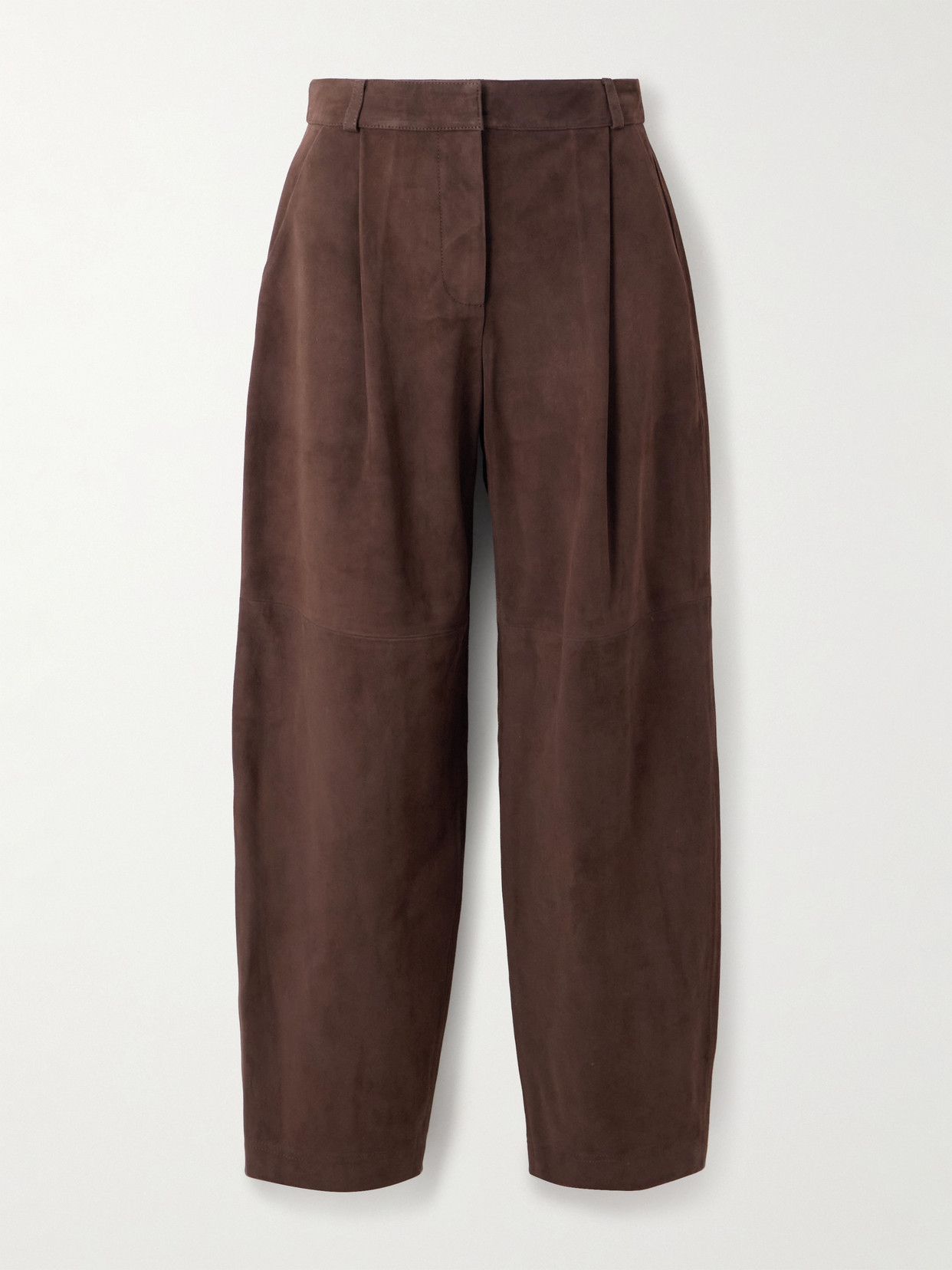 Co Cropped Suede Barrel-leg Pants In Animal Print