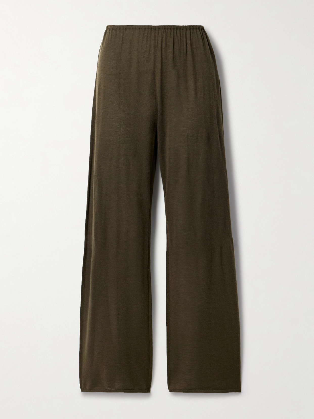 Co Cashmere Straight-leg Pants In Green