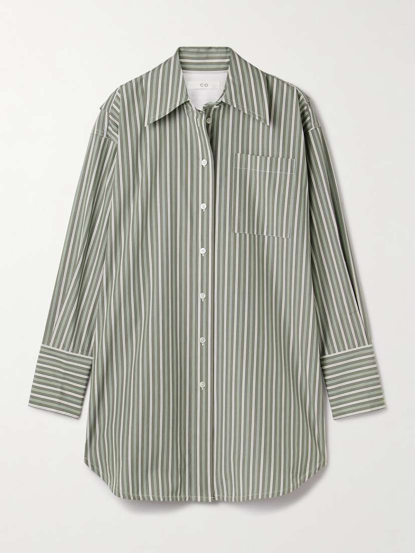 Co Oversized Striped tton-poplin Shirt