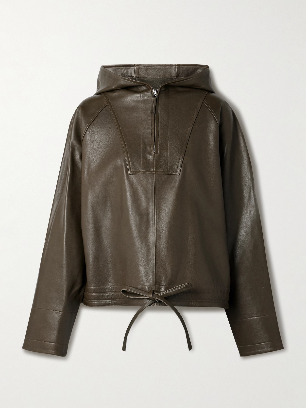 Co Leather Hoodie In Green