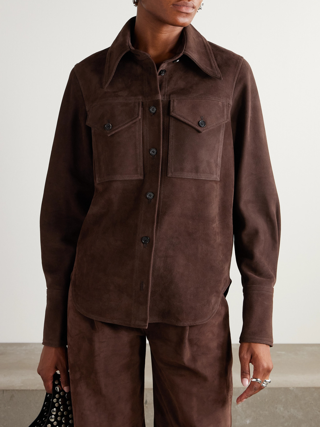 Co Suede Shirt In Brown