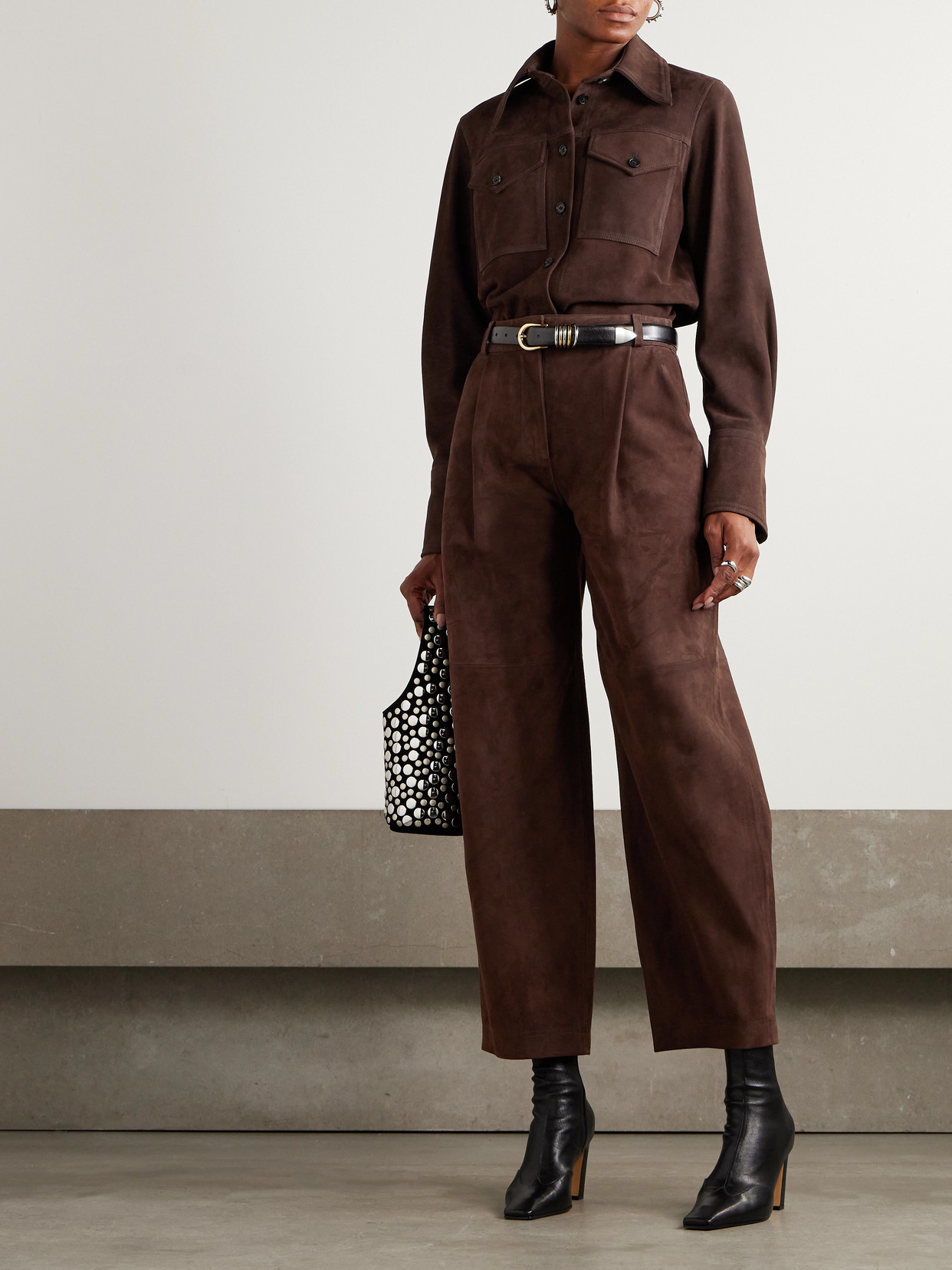 Co Suede Shirt In Brown