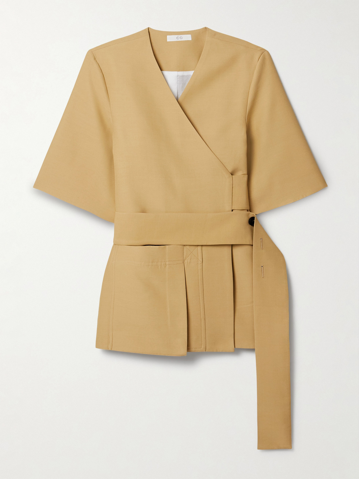 Co Woven Wrap Top In Brown