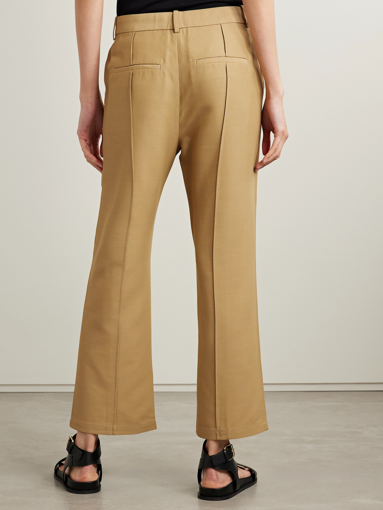 Co Cropped Woven Straight-leg Pants In Brown