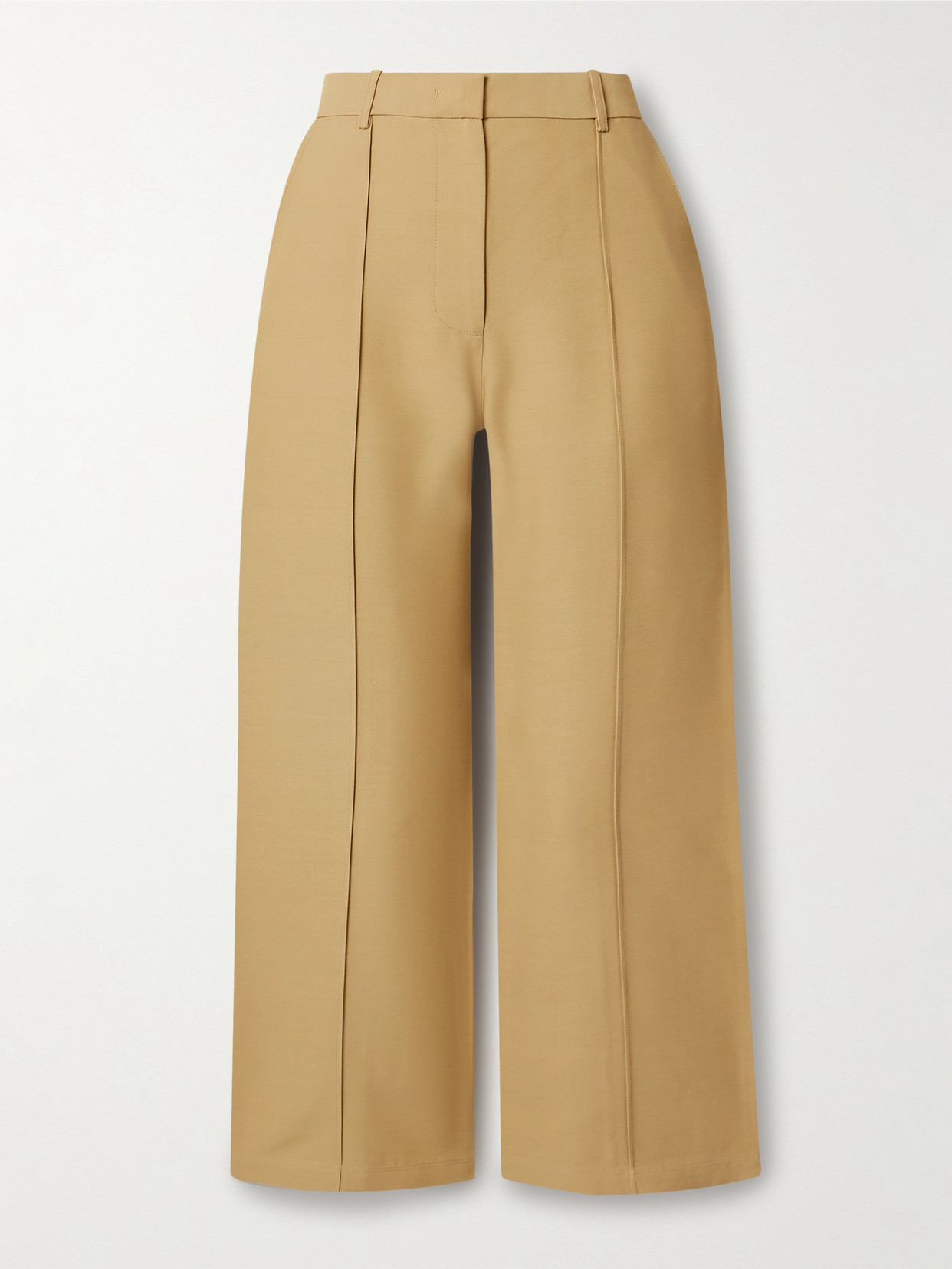 Co Cropped Woven Straight-leg Pants In Brown