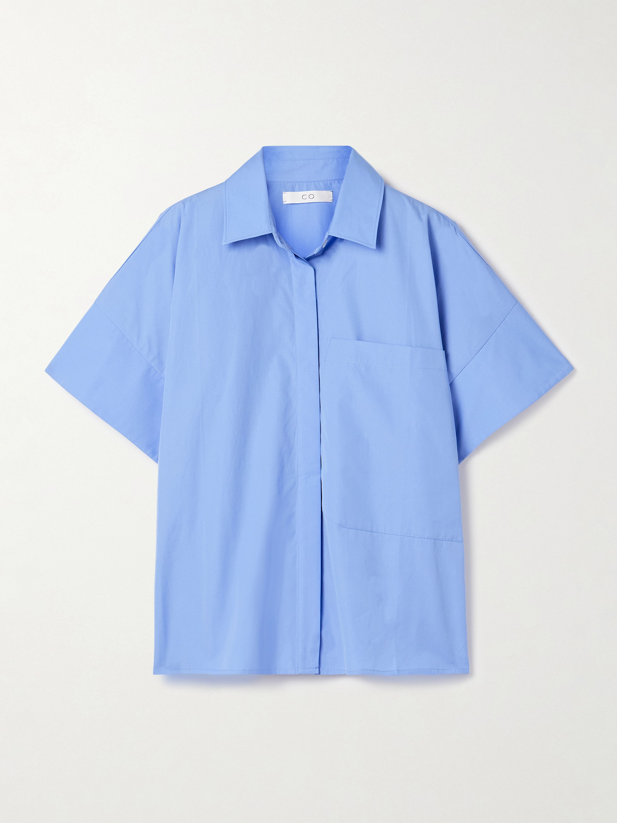 Co Tton-poplin Shirt In Blue