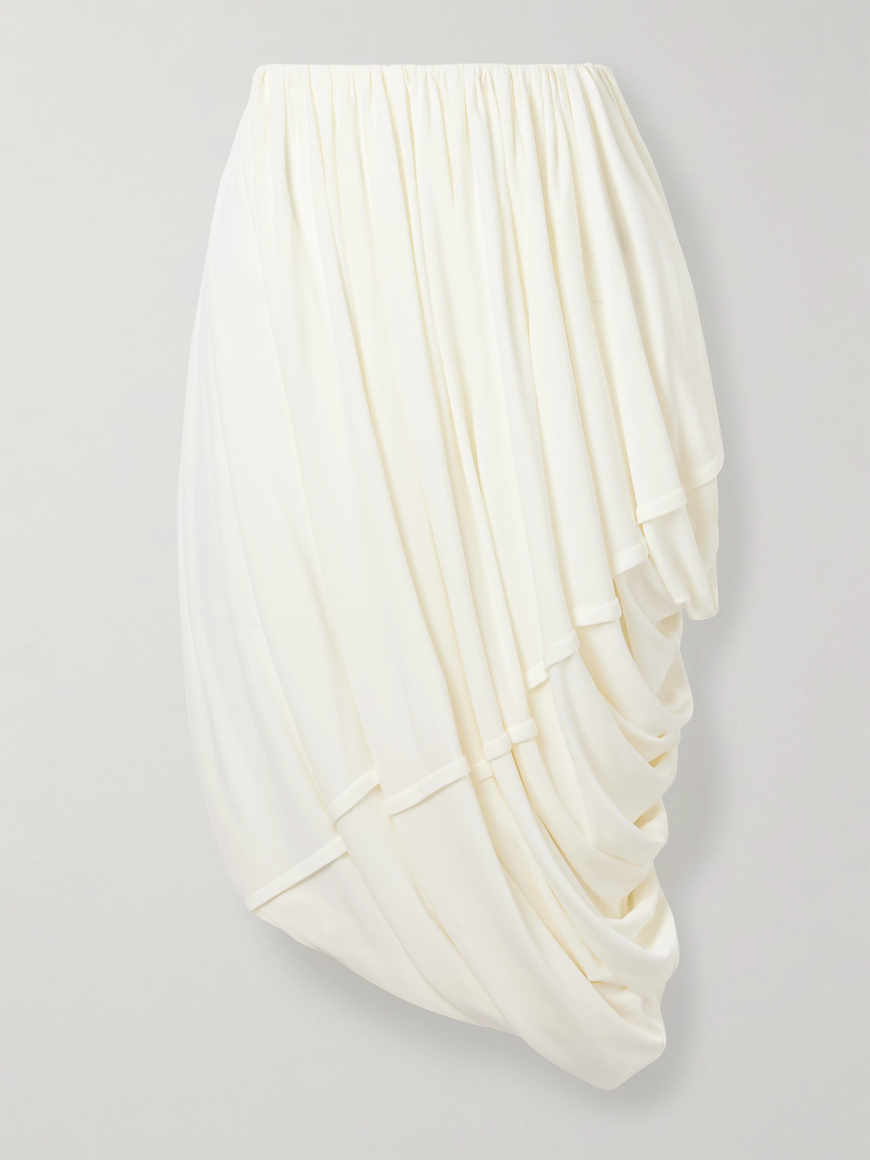 Co Draped Stretch-jersey Midi Skirt In White