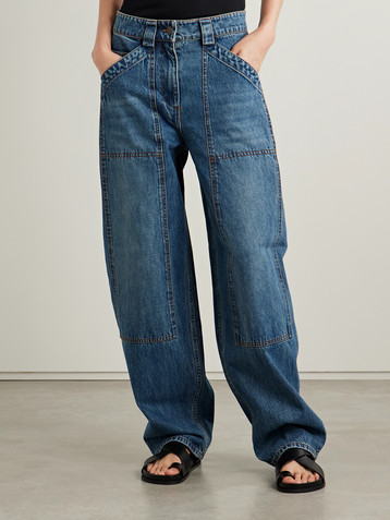 CO Paneled high-rise barrel-leg jeans