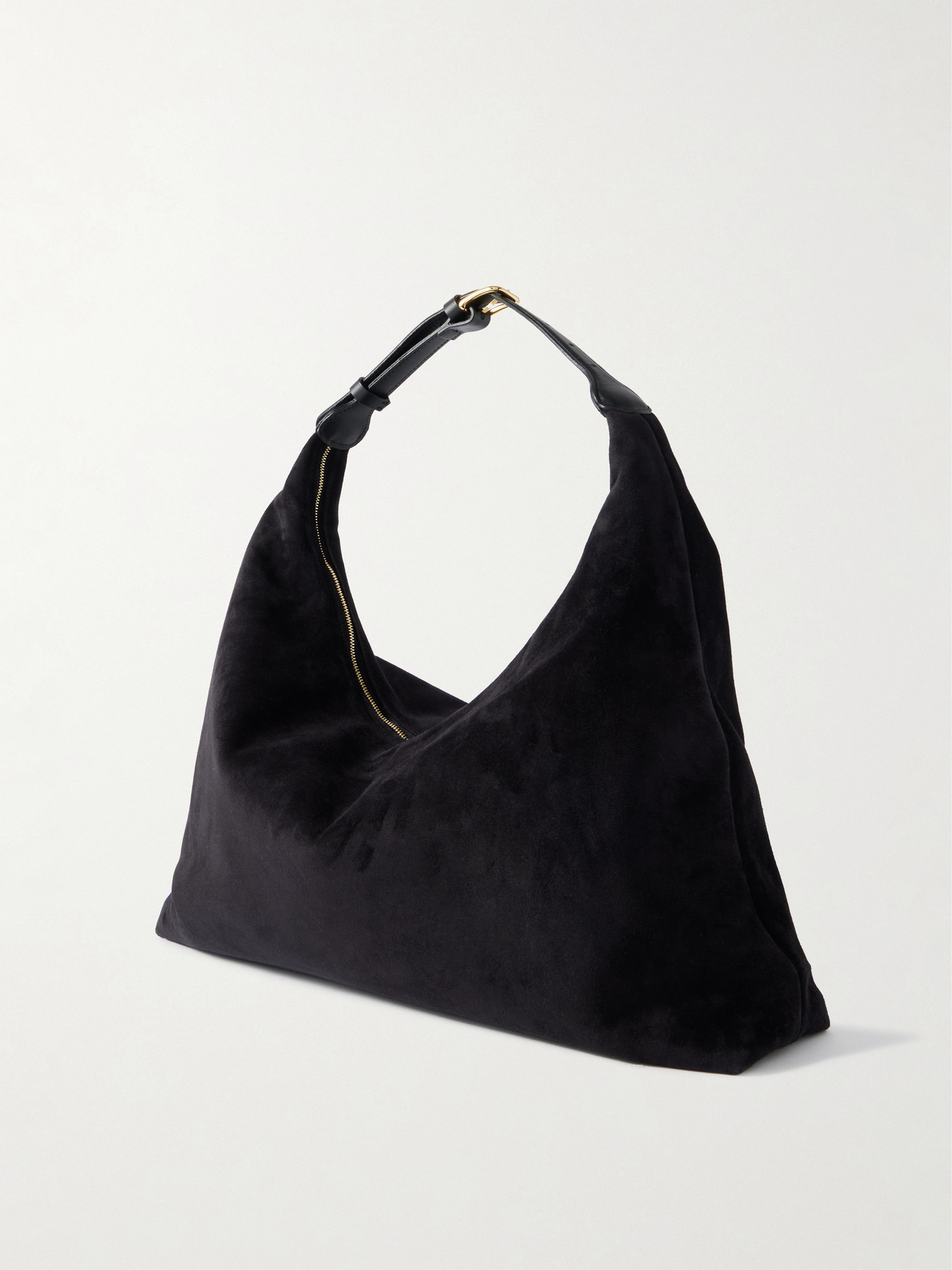 Liffner Pillow Buckled Suede Shoulder Bag