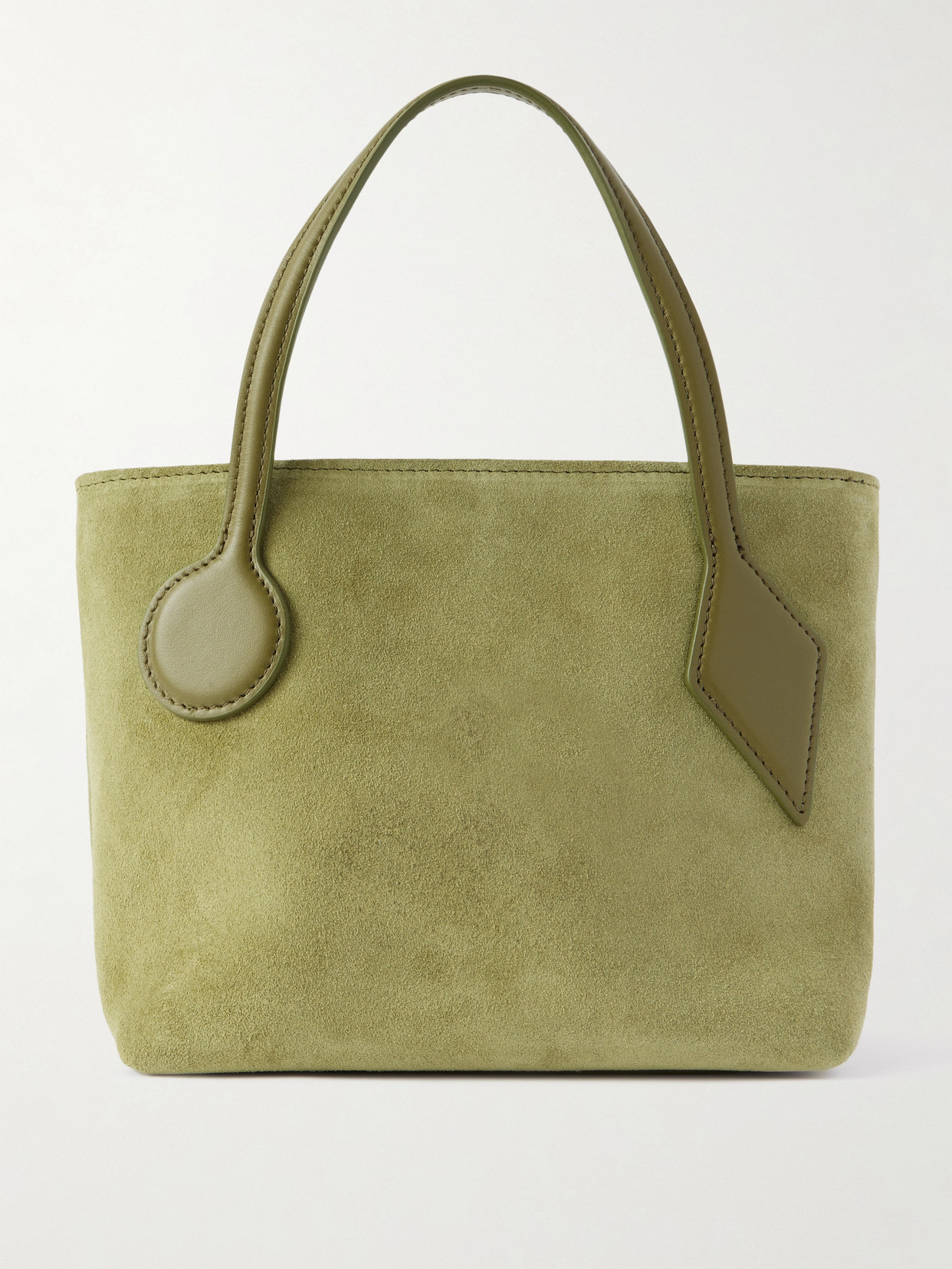 Liffner Sprout Micro Leather-trimmed Suede Tote In Green